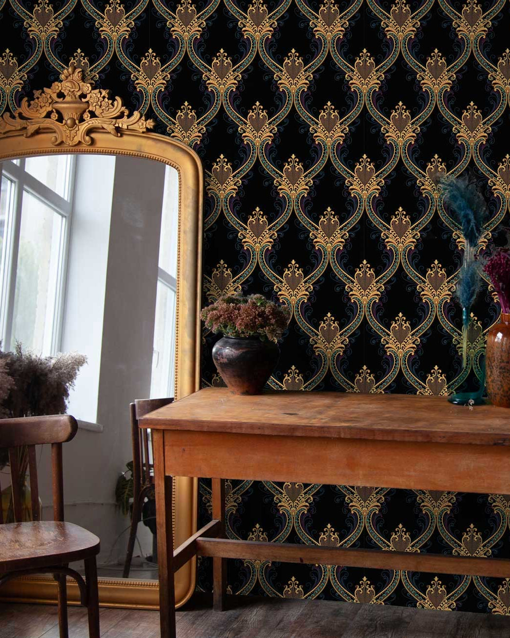 Elegant Curves Peel and Stick Wallpaper, Removable Wallpaper, Traditional Wallpaper | DeccoPrint