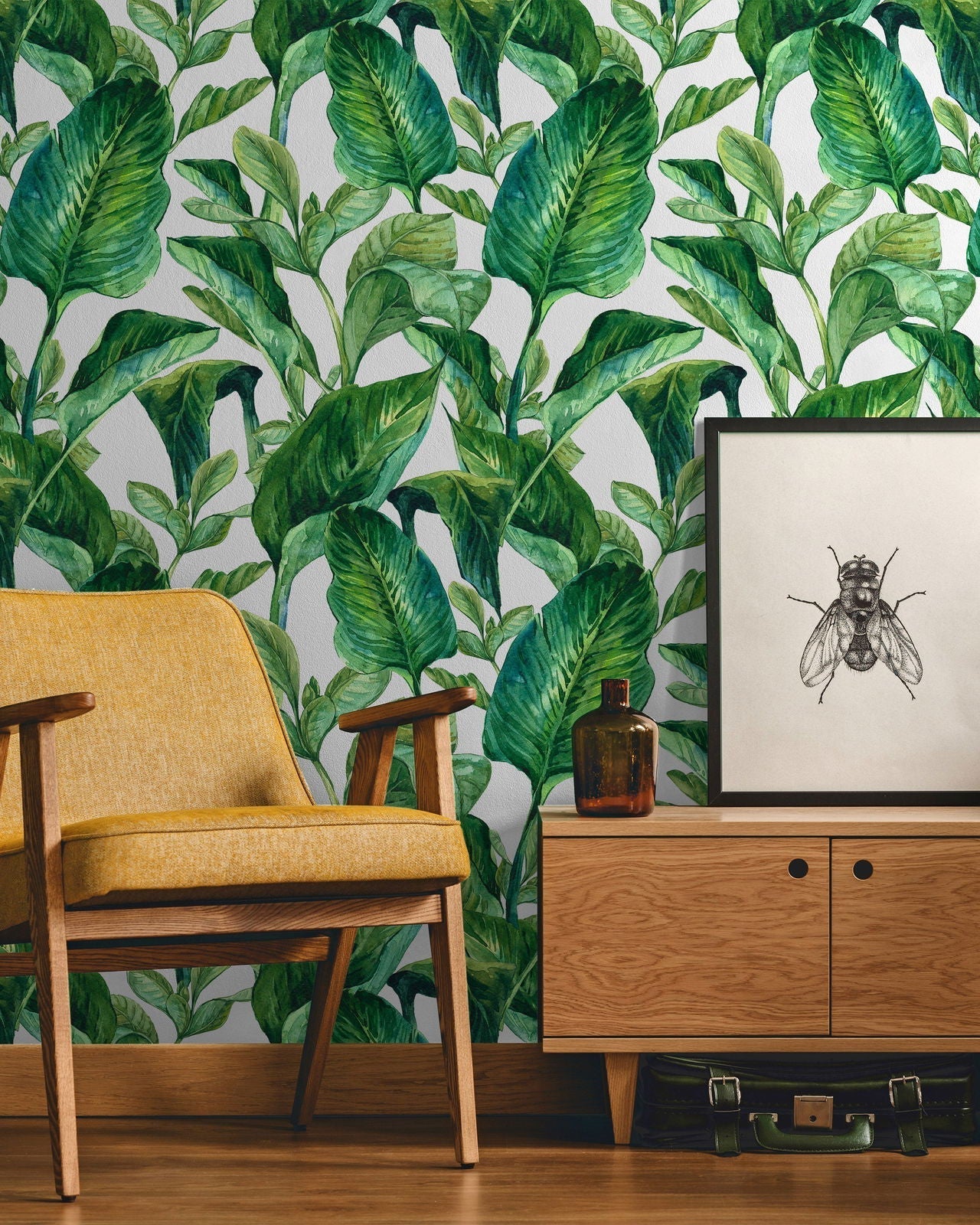Exotic Greenery Peel and Stick Wallpaper, Removable Wallpaper, Traditional Wallpaper | DeccoPrint