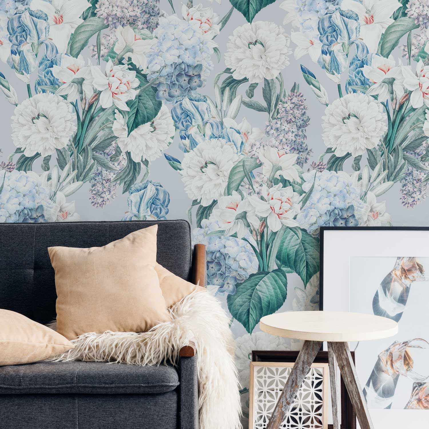 Floral Sky Peel and Stick Wallpaper, Removable Wallpaper, Traditional Wallpaper | DeccoPrint