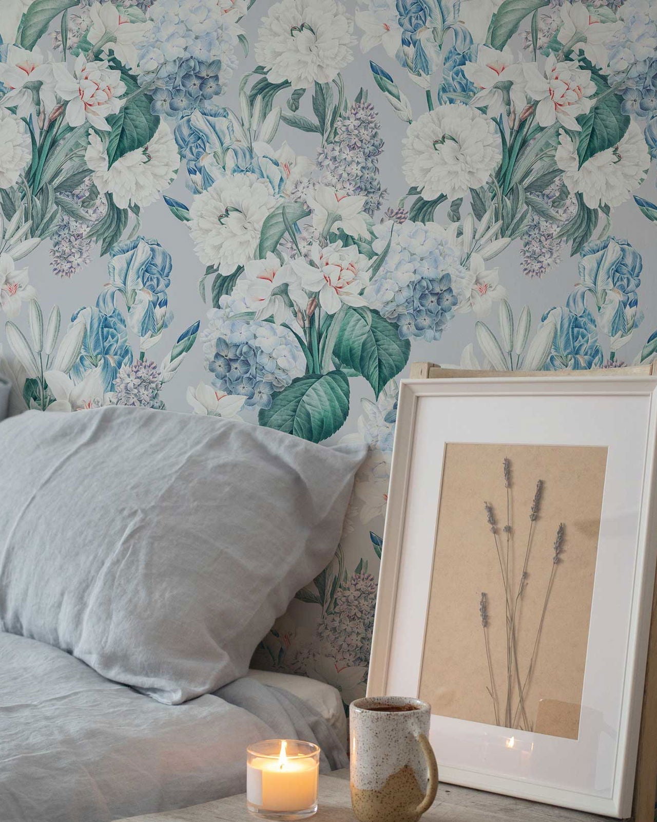 Floral Sky Peel and Stick Wallpaper, Removable Wallpaper, Traditional Wallpaper | DeccoPrint