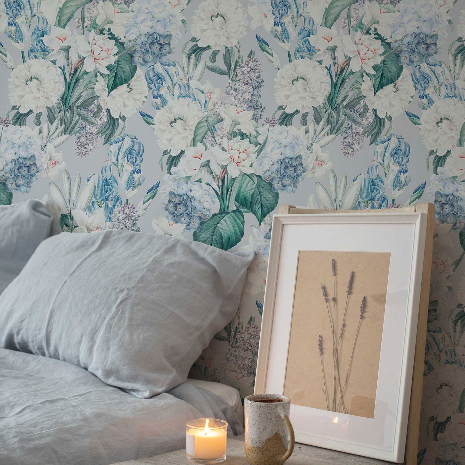 Floral Sky Peel and Stick Wallpaper, Removable Wallpaper, Traditional Wallpaper | DeccoPrint