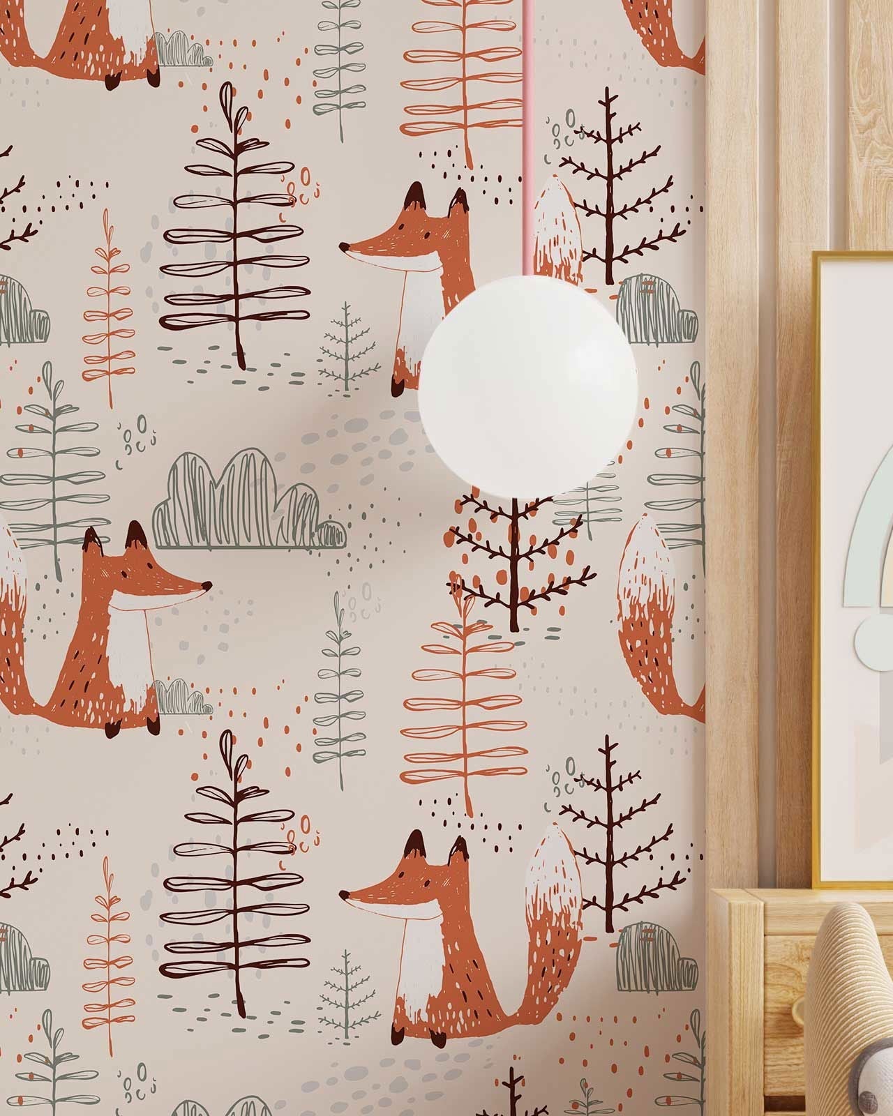 Fox in the Forest Peel and Stick Wallpaper, Removable Wallpaper, Traditional Wallpaper | DeccoPrint