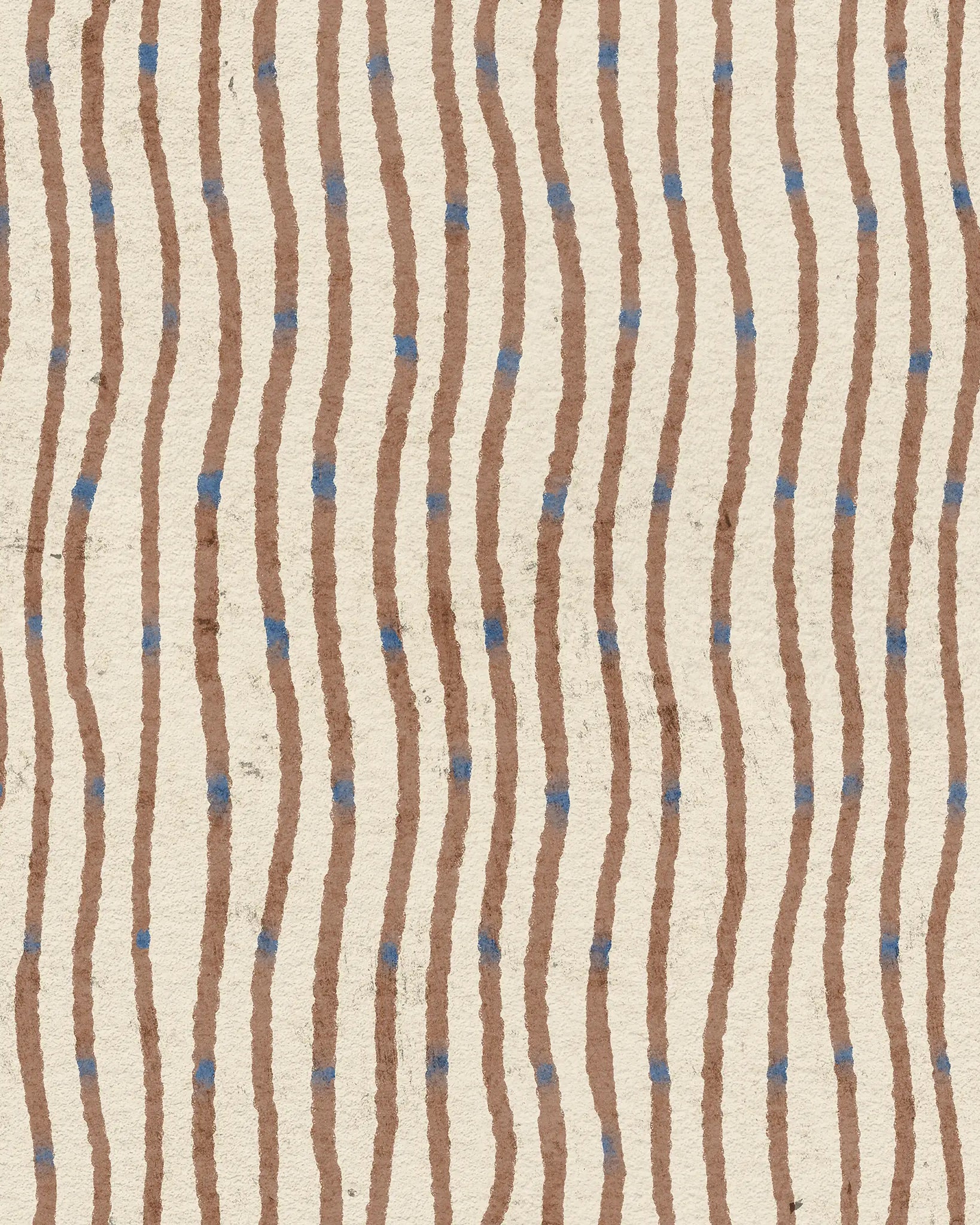 Textile pattern with brown and blue lines on a beige background