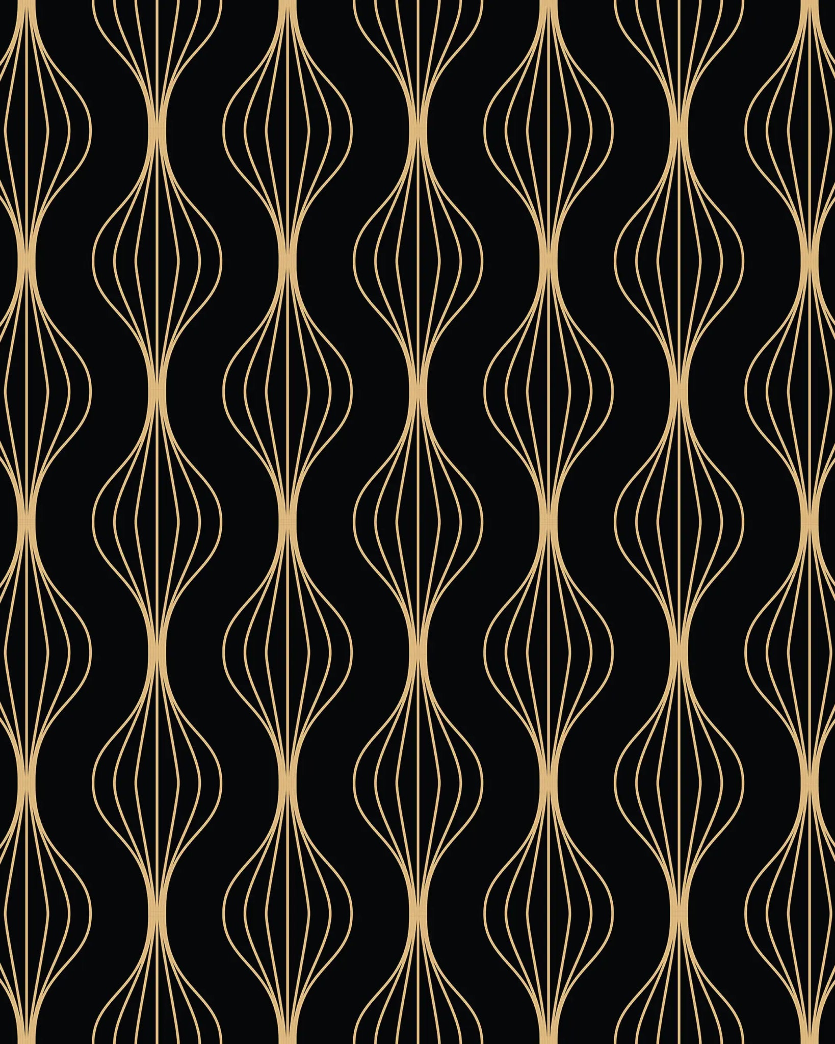 Gold geometric pattern on a black background