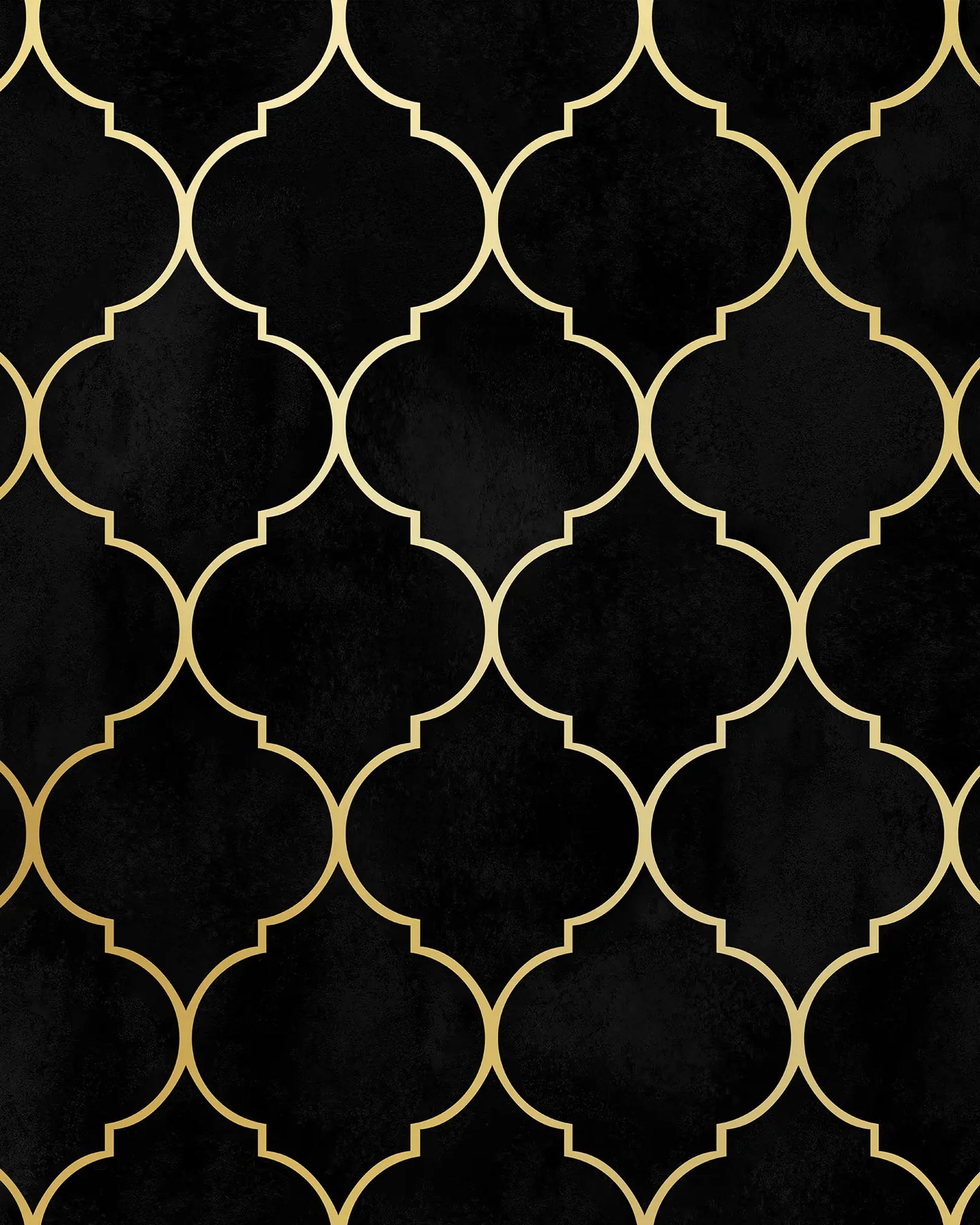 Gold geometric pattern on a black background