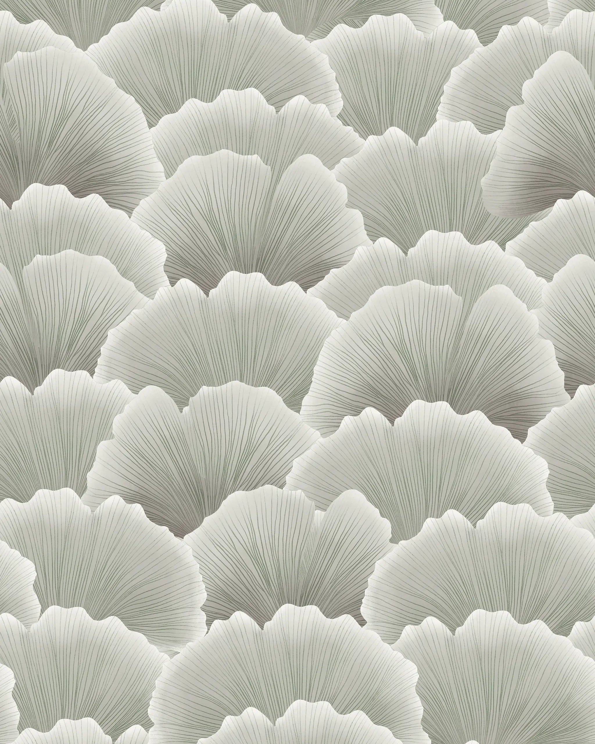 Pattern of gray leaf-like shapes on a gray background