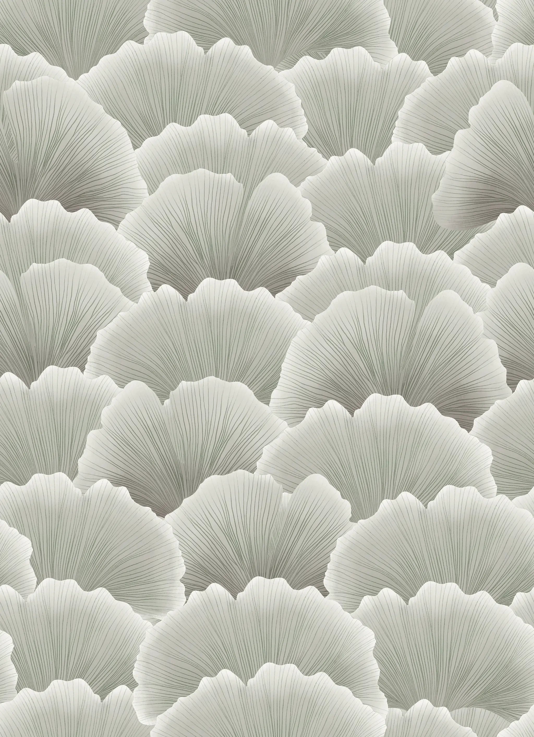 Pattern of gray leaf-like shapes on a gray background