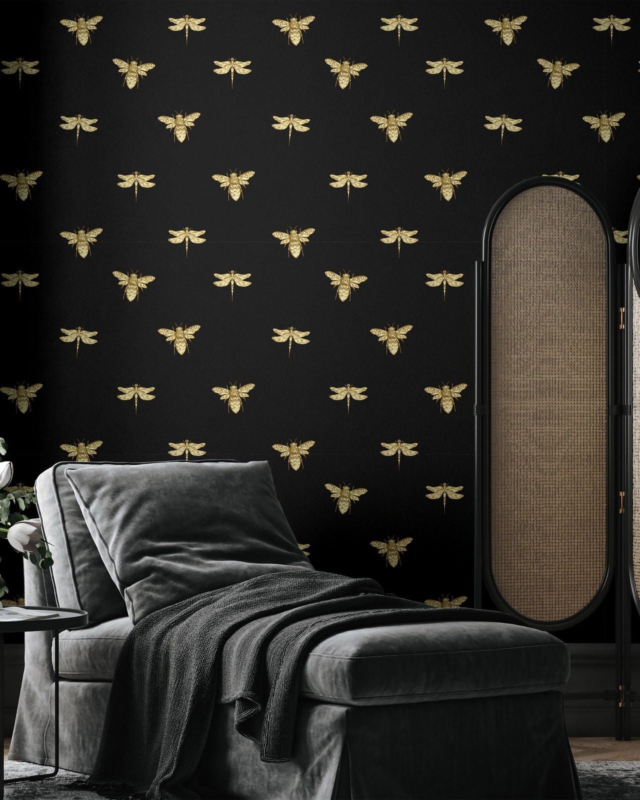 Golden Beetles Peel and Stick Wallpaper, Removable Wallpaper, Traditional Wallpaper | DeccoPrint