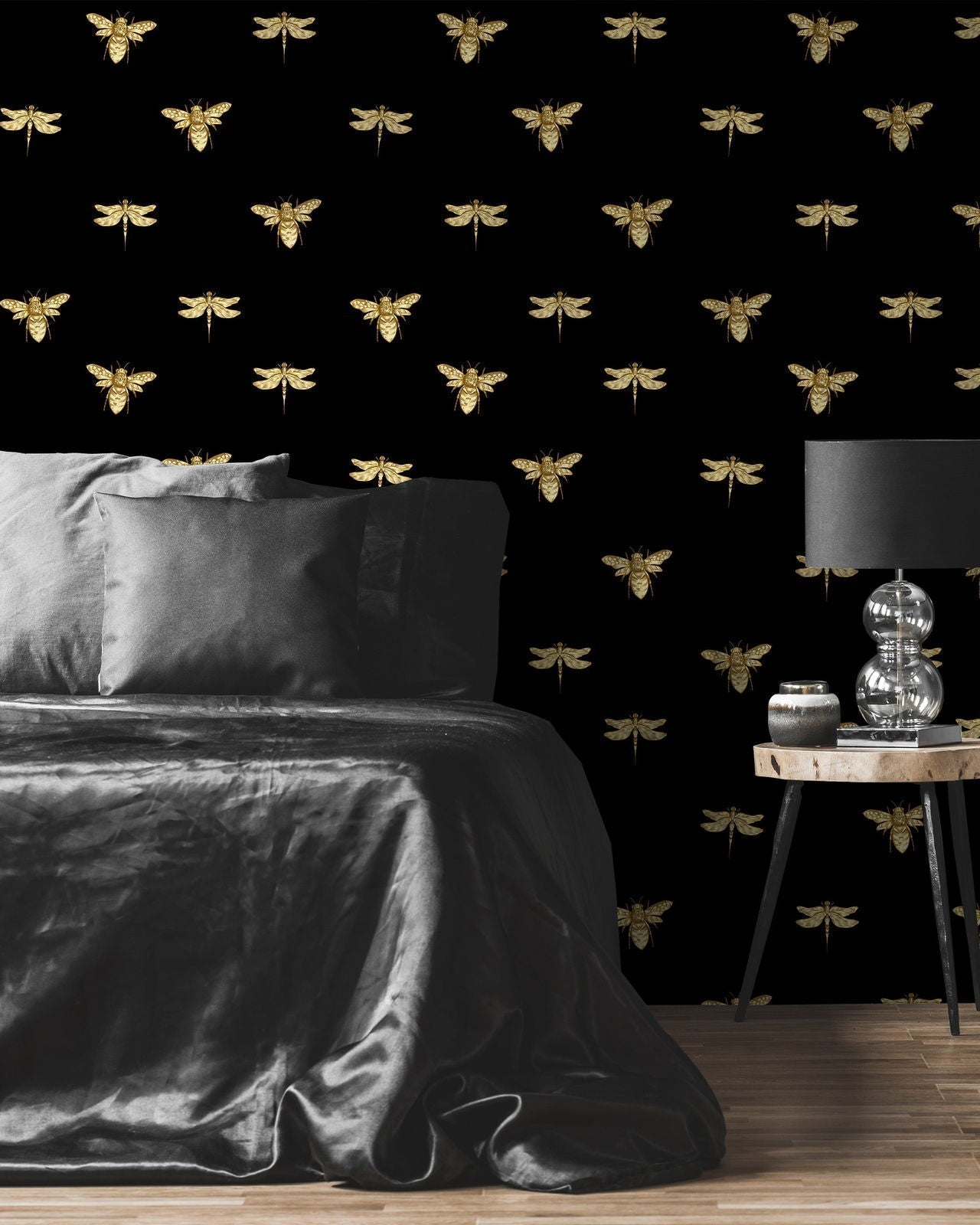Golden Beetles Peel and Stick Wallpaper, Removable Wallpaper, Traditional Wallpaper | DeccoPrint