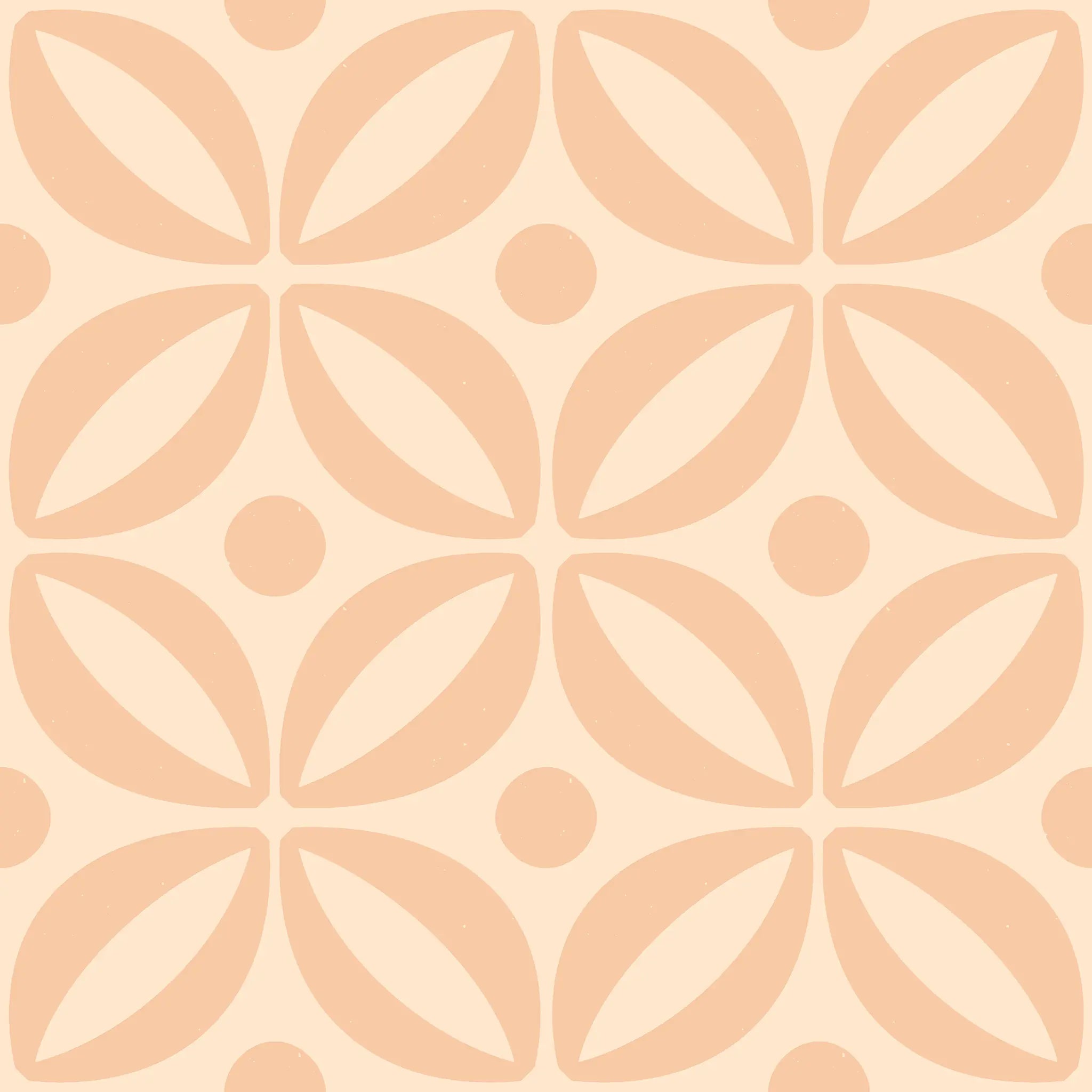 Pattern of interlocking shapes on a beige background