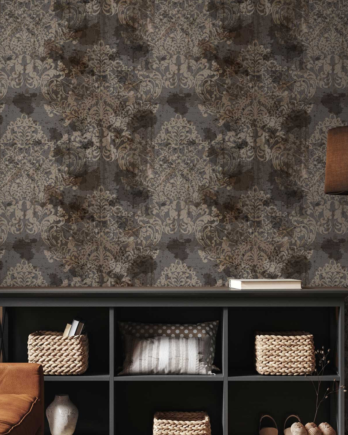 Grungy Baroque Peel and Stick Wallpaper, Removable Wallpaper, Traditional Wallpaper | DeccoPrint