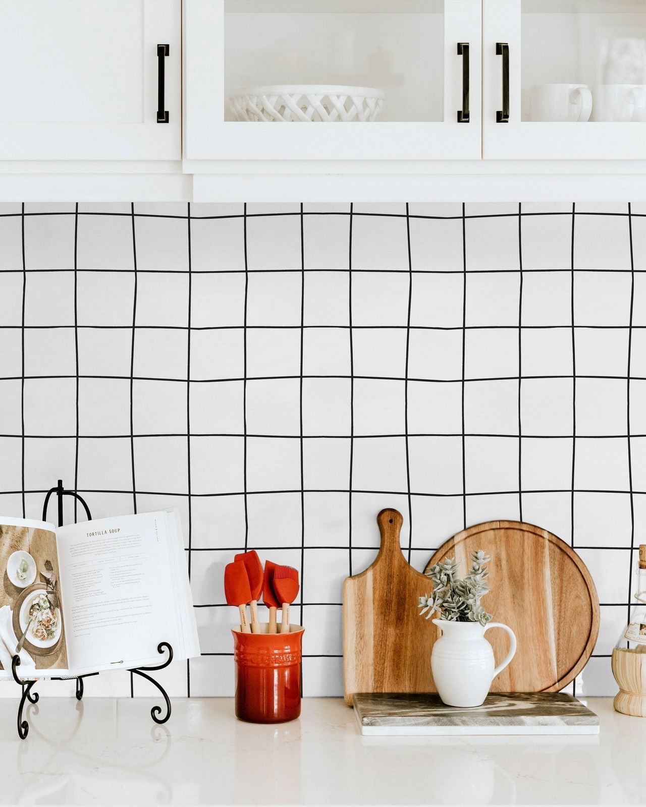 Hand Drawn Grid Peel and Stick Wallpaper, Removable Wallpaper, Traditional Wallpaper | DeccoPrint