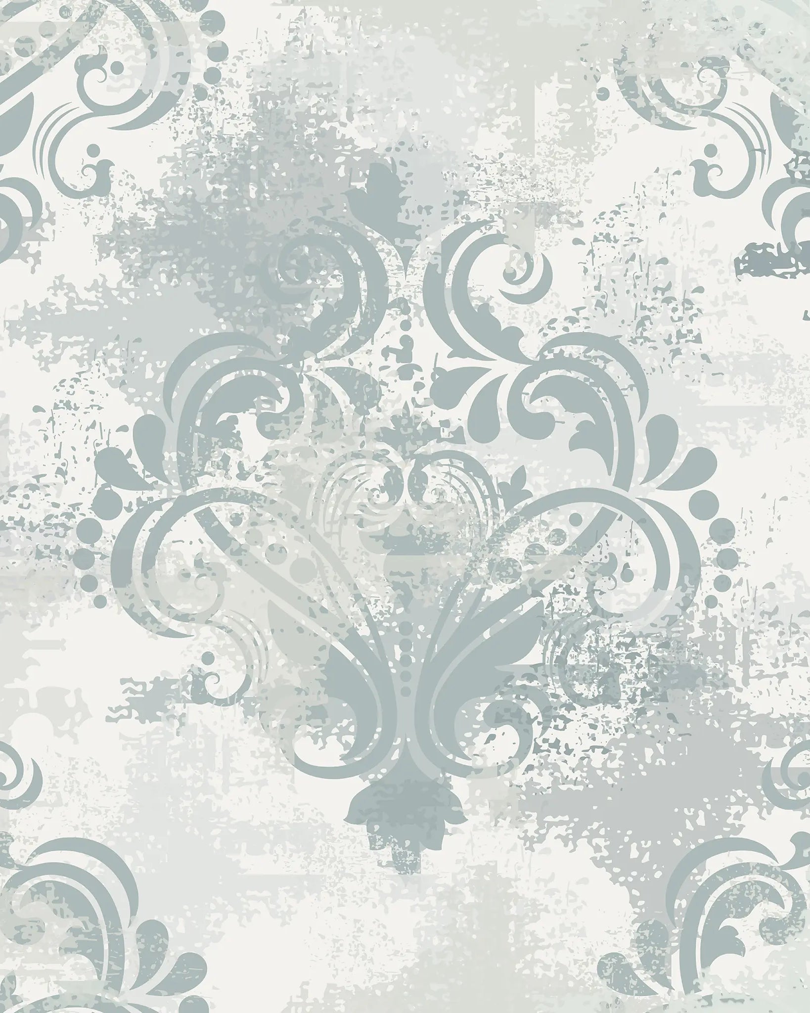 Decorative pattern with swirls and flourishes on a textured background