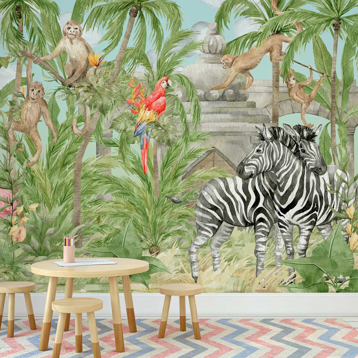 Jungle Freedom Peel and Stick Wallpaper, Removable Wallpaper, Traditional Wallpaper | DeccoPrint