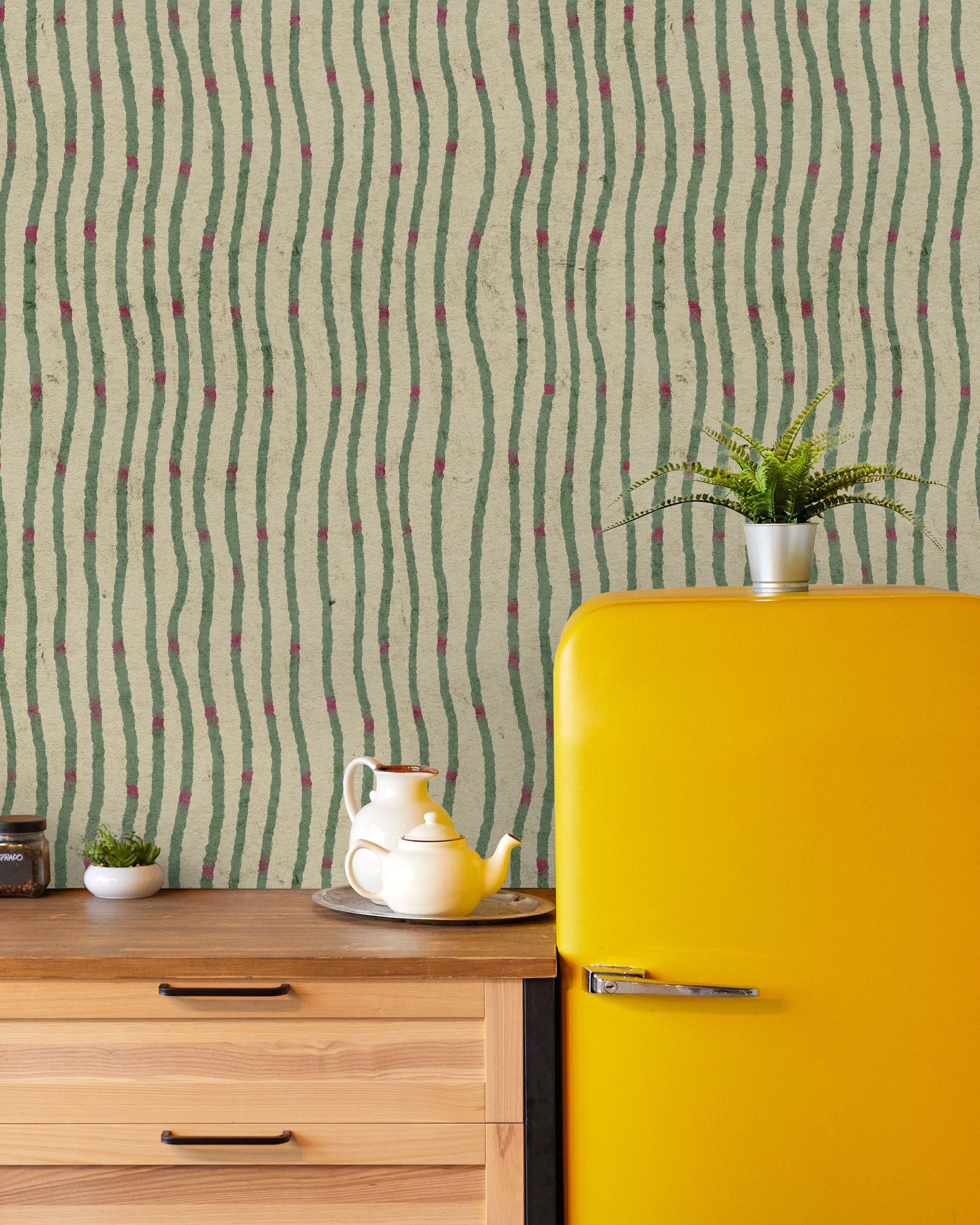 Furuya Korin x Edo Stream Peel and Stick Wallpaper, Removable Wallpaper, Traditional Wallpaper - Rustic Sage | DeccoPrint