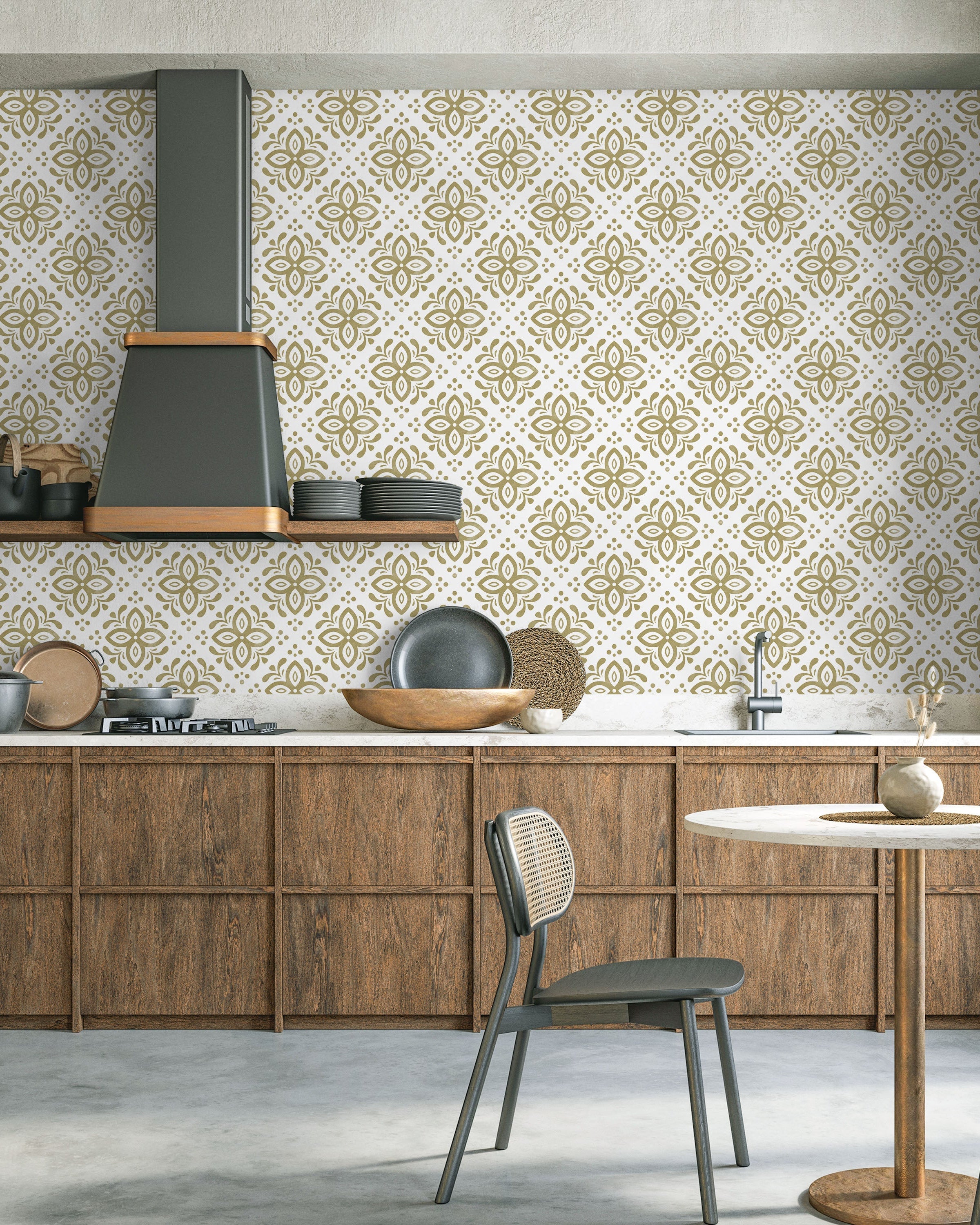 Euforia Mandala Peel and Stick Wallpaper, Removable Wallpaper, Traditional Wallpaper - Beige | DeccoPrint