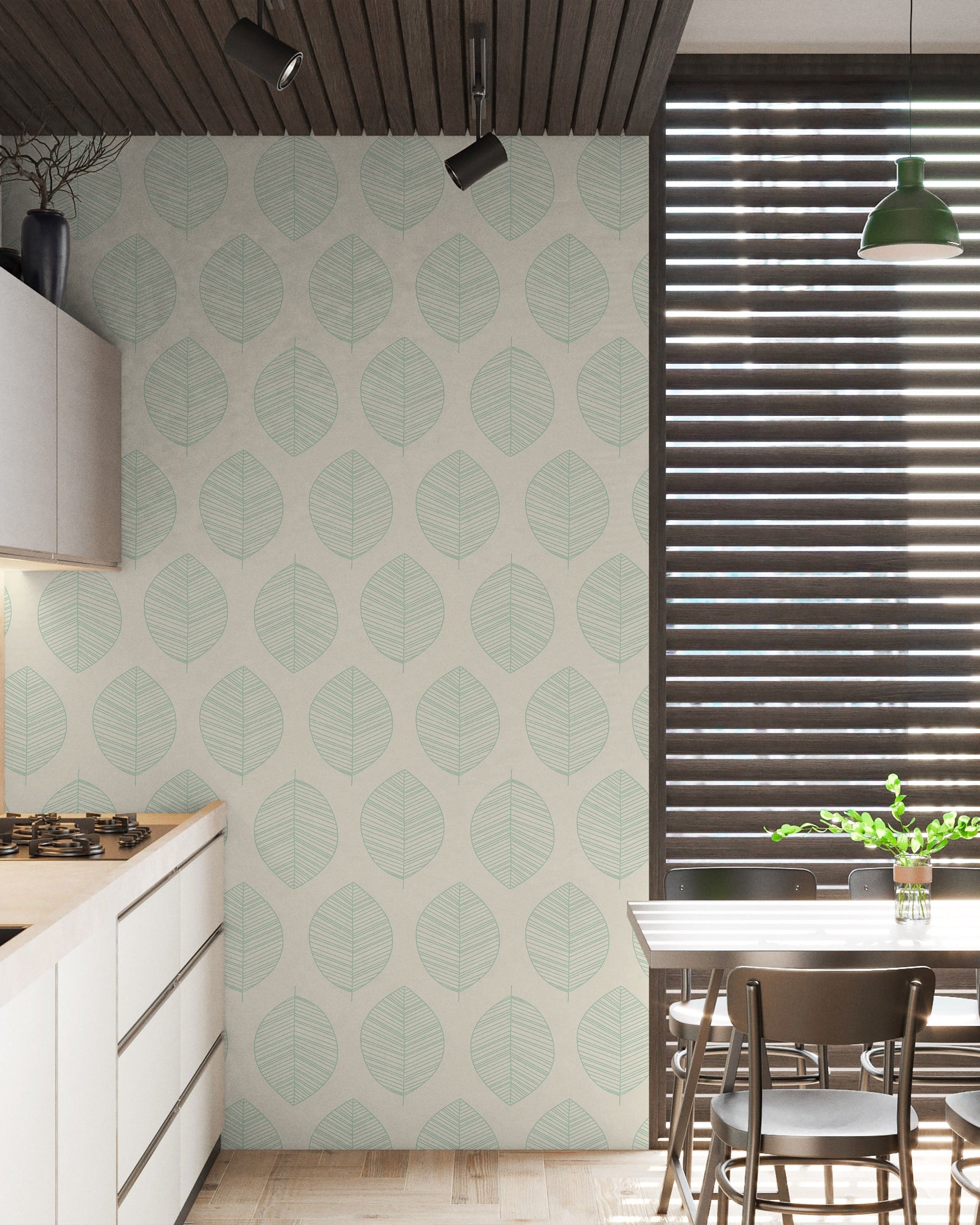 Leaf Texture Peel and Stick Wallpaper, Removable Wallpaper, Traditional Wallpaper - Beige | DeccoPrint