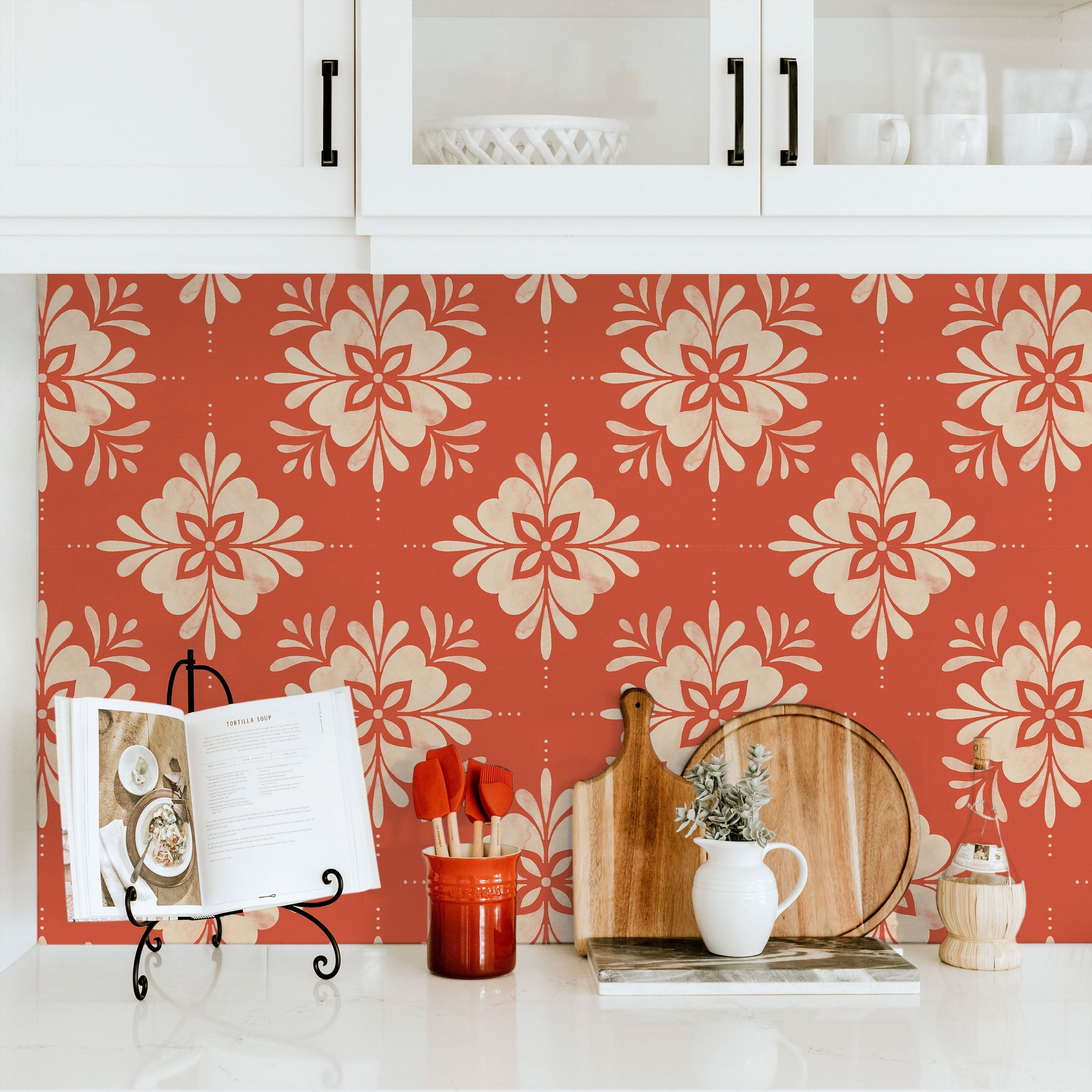 Aria Mandala Peel and Stick Wallpaper, Removable Wallpaper, Traditional Wallpaper - Desert Clay | DeccoPrint