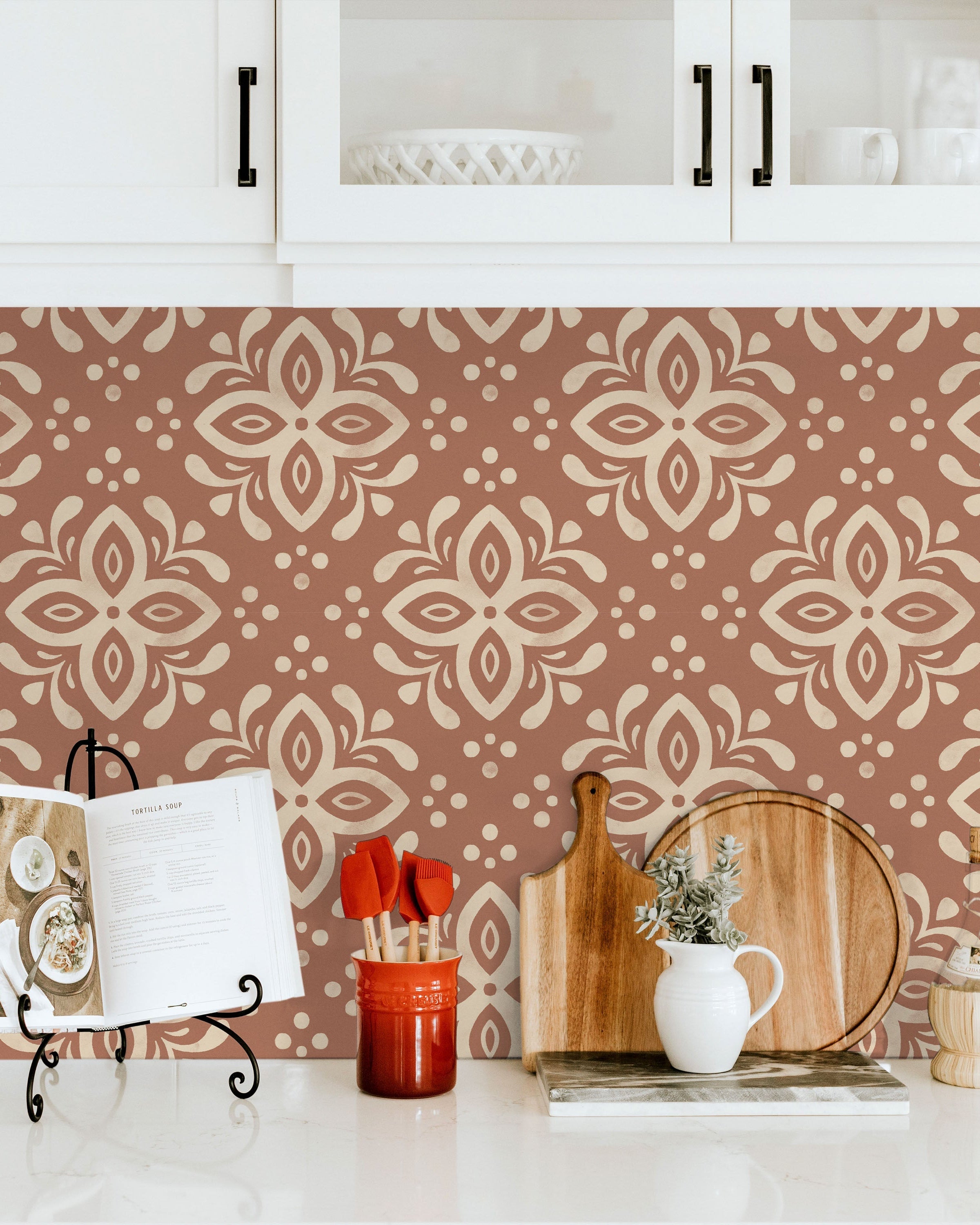 Euforia Mandala Peel and Stick Wallpaper, Removable Wallpaper, Traditional Wallpaper - Coffee Cream | DeccoPrint