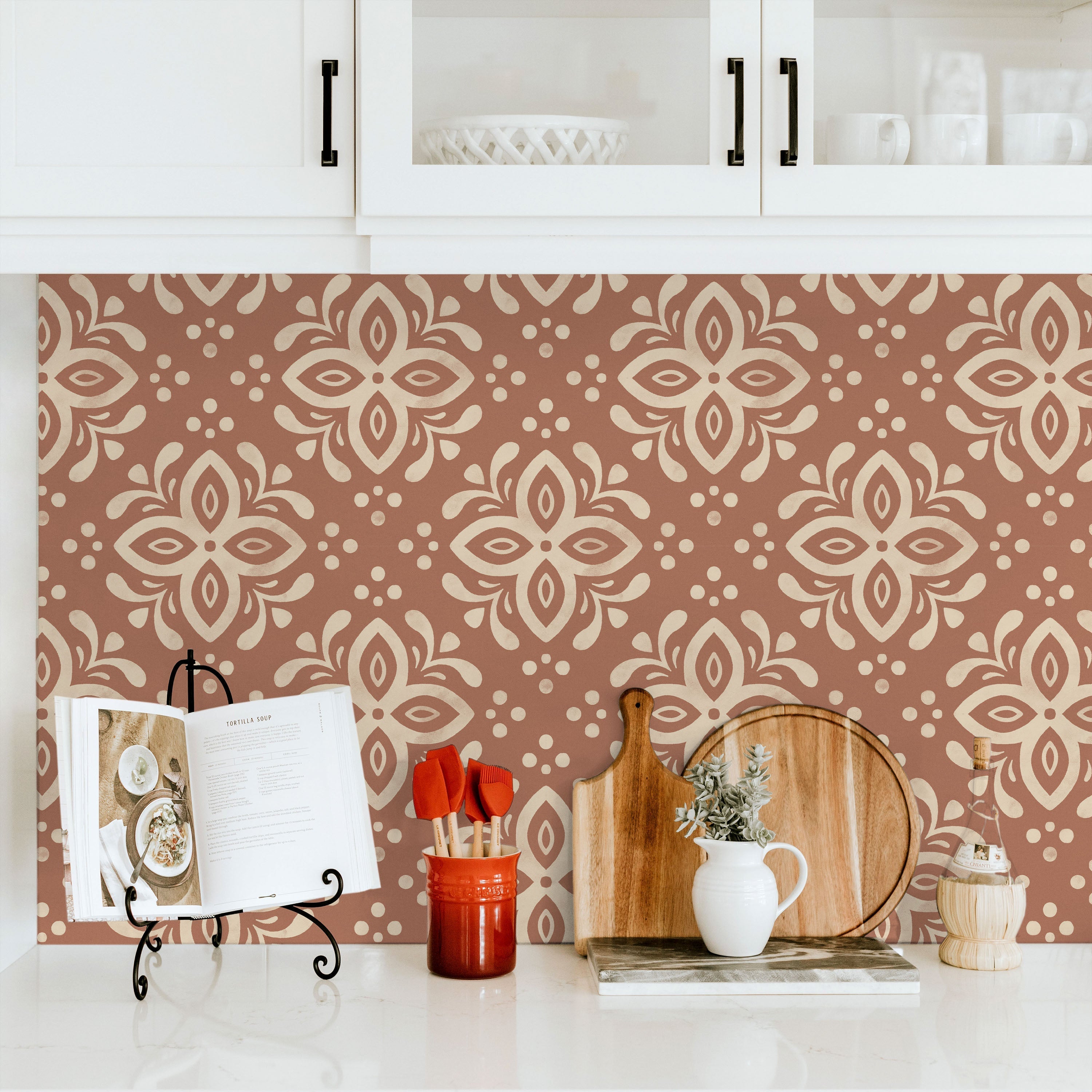 Euforia Mandala Peel and Stick Wallpaper, Removable Wallpaper, Traditional Wallpaper - Coffee Cream | DeccoPrint