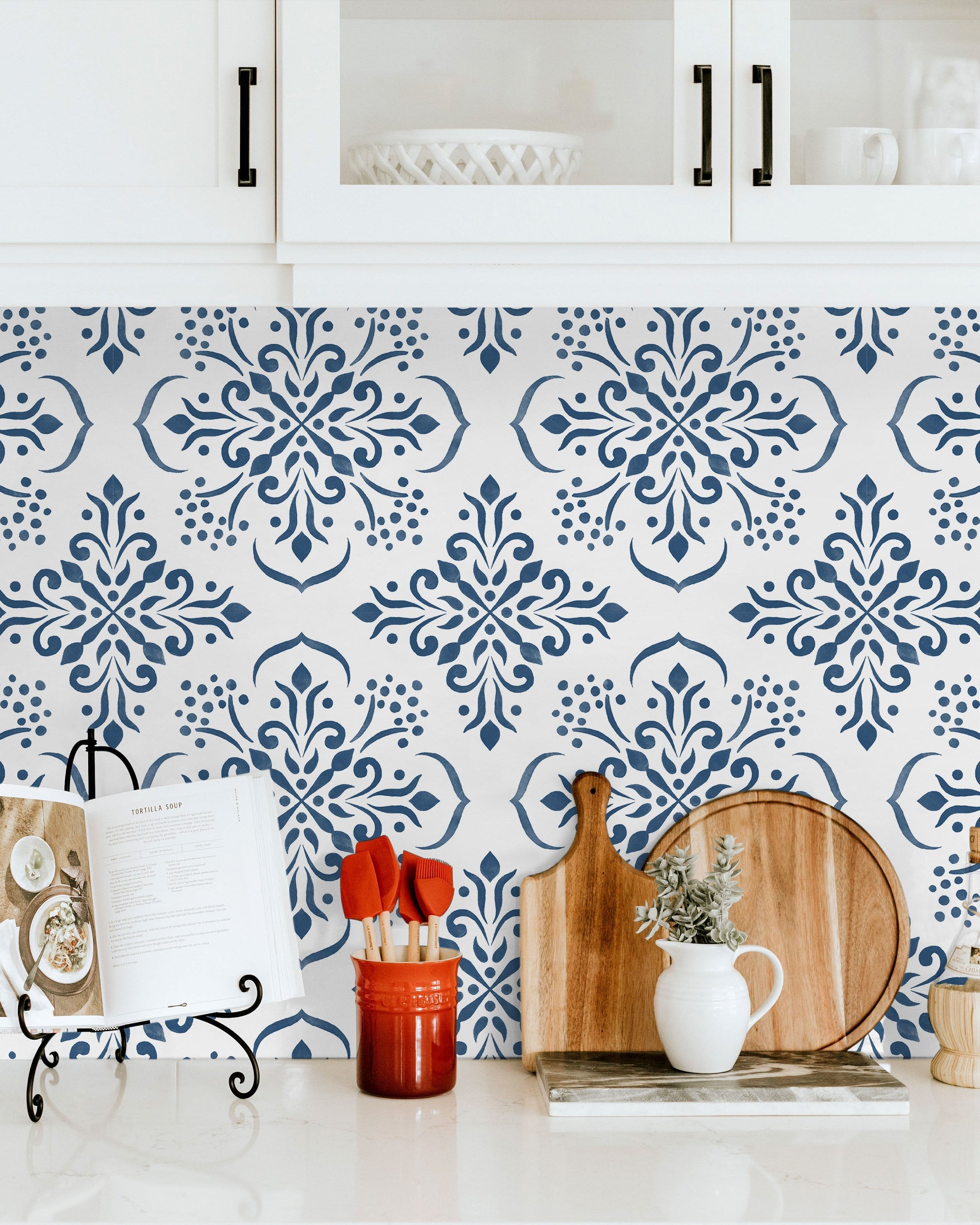 Aurora Mandala Peel and Stick Wallpaper, Removable Wallpaper, Traditional Wallpaper - Blue | DeccoPrint