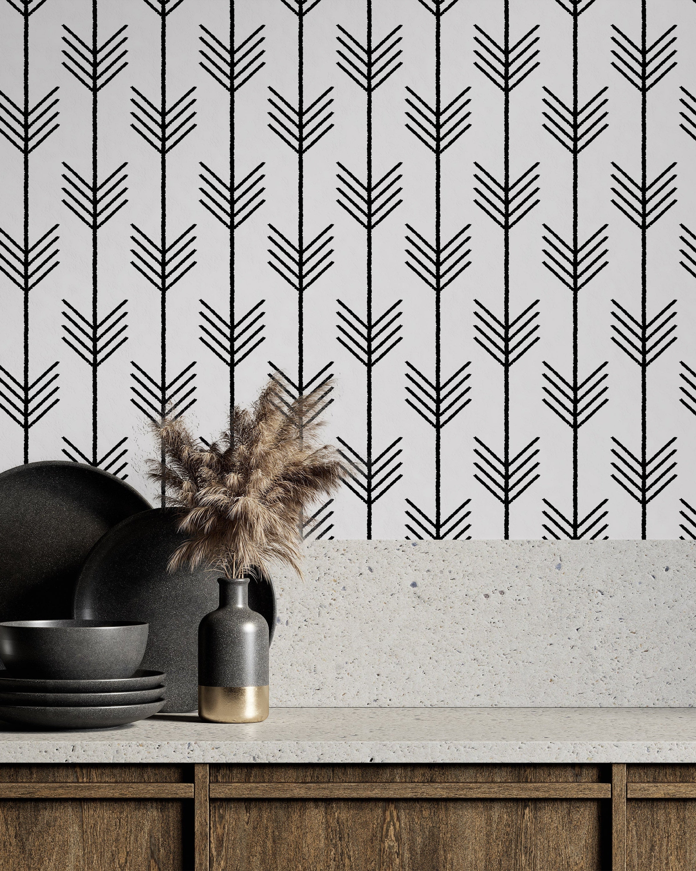 Precise Arrows Peel and Stick Wallpaper, Removable Wallpaper, Traditional Wallpaper | DeccoPrint