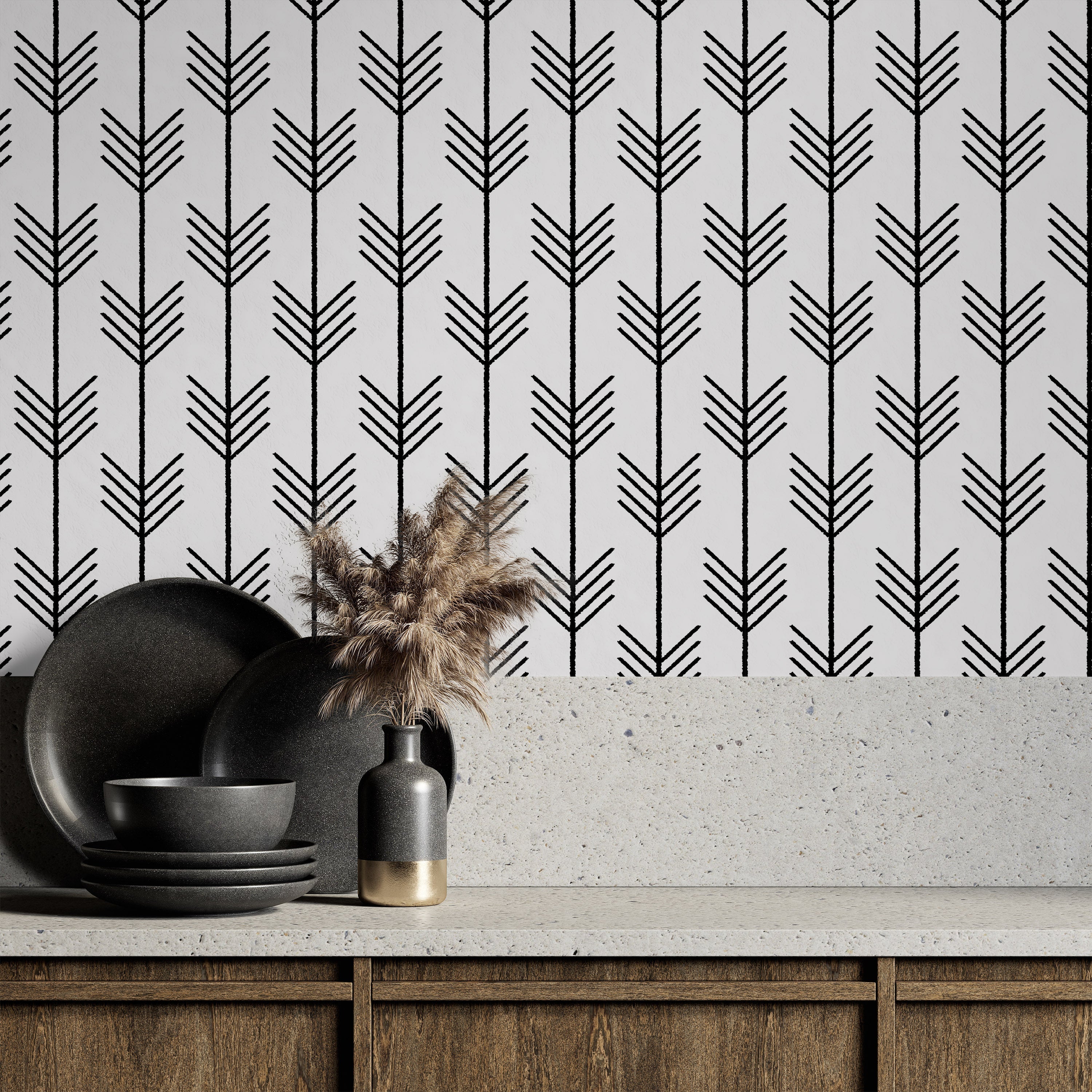 Precise Arrows Peel and Stick Wallpaper, Removable Wallpaper, Traditional Wallpaper | DeccoPrint