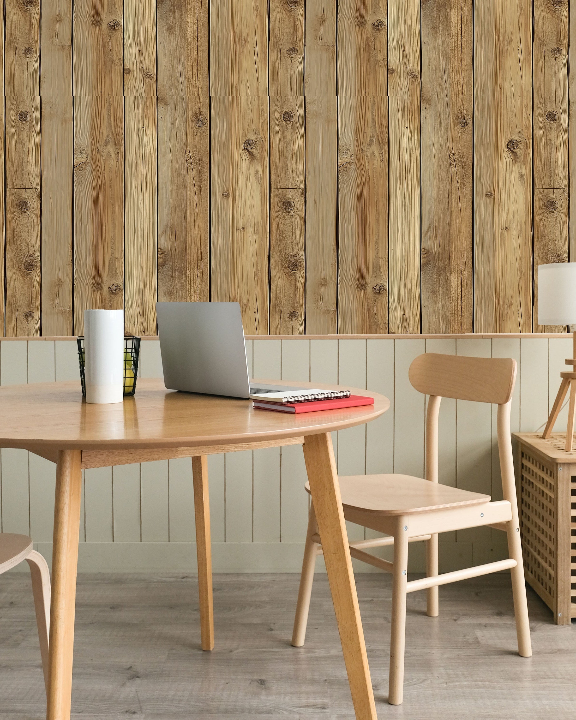 Rustic Boards Peel and Stick Wallpaper, Removable Wallpaper, Traditional Wallpaper - Natural Pine | DeccoPrint