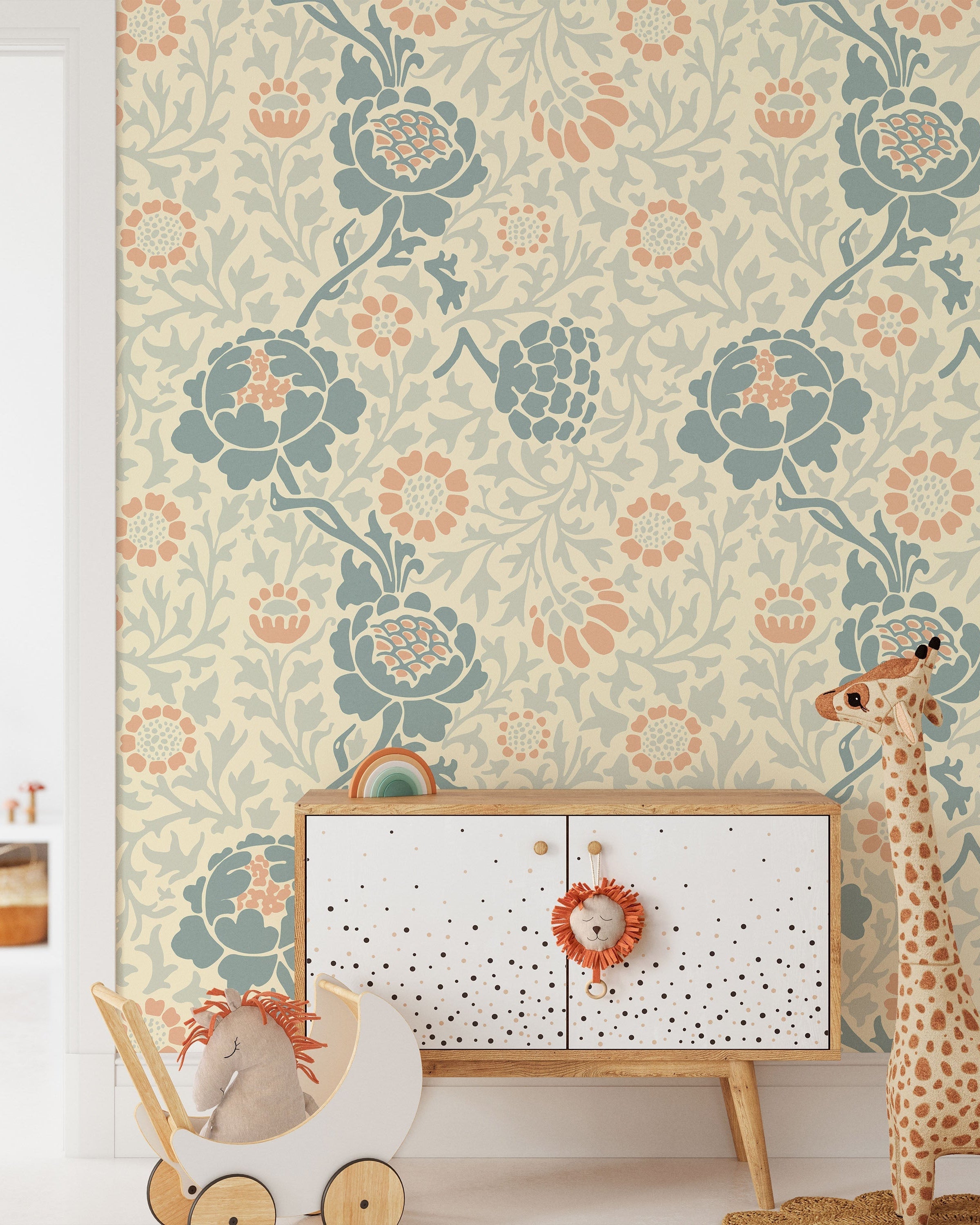 William Morris X Grafton (1883) Peel and Stick Wallpaper, Removable Wallpaper, Traditional Wallpaper - Blue | DeccoPrint