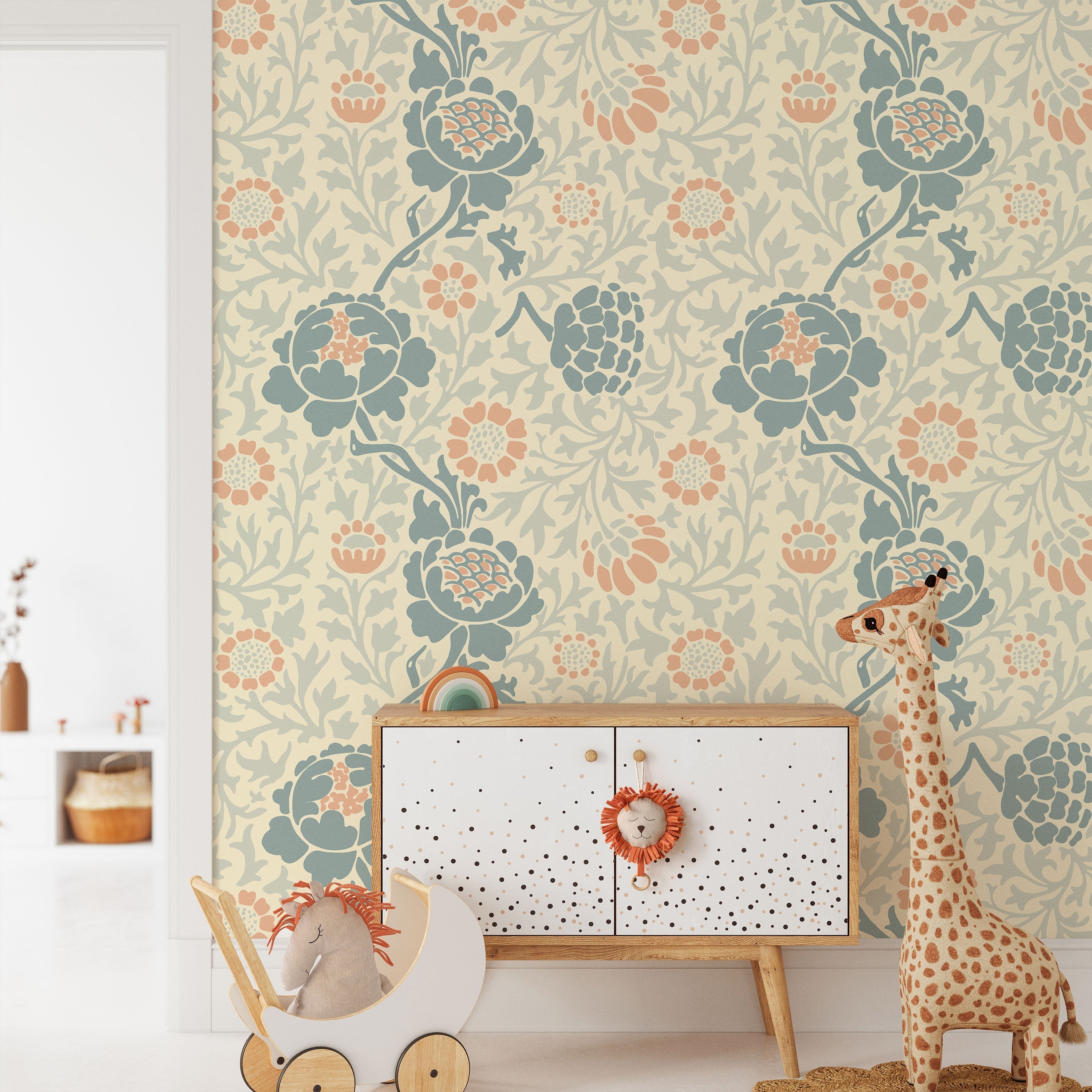 William Morris X Grafton (1883) Peel and Stick Wallpaper, Removable Wallpaper, Traditional Wallpaper - Blue | DeccoPrint