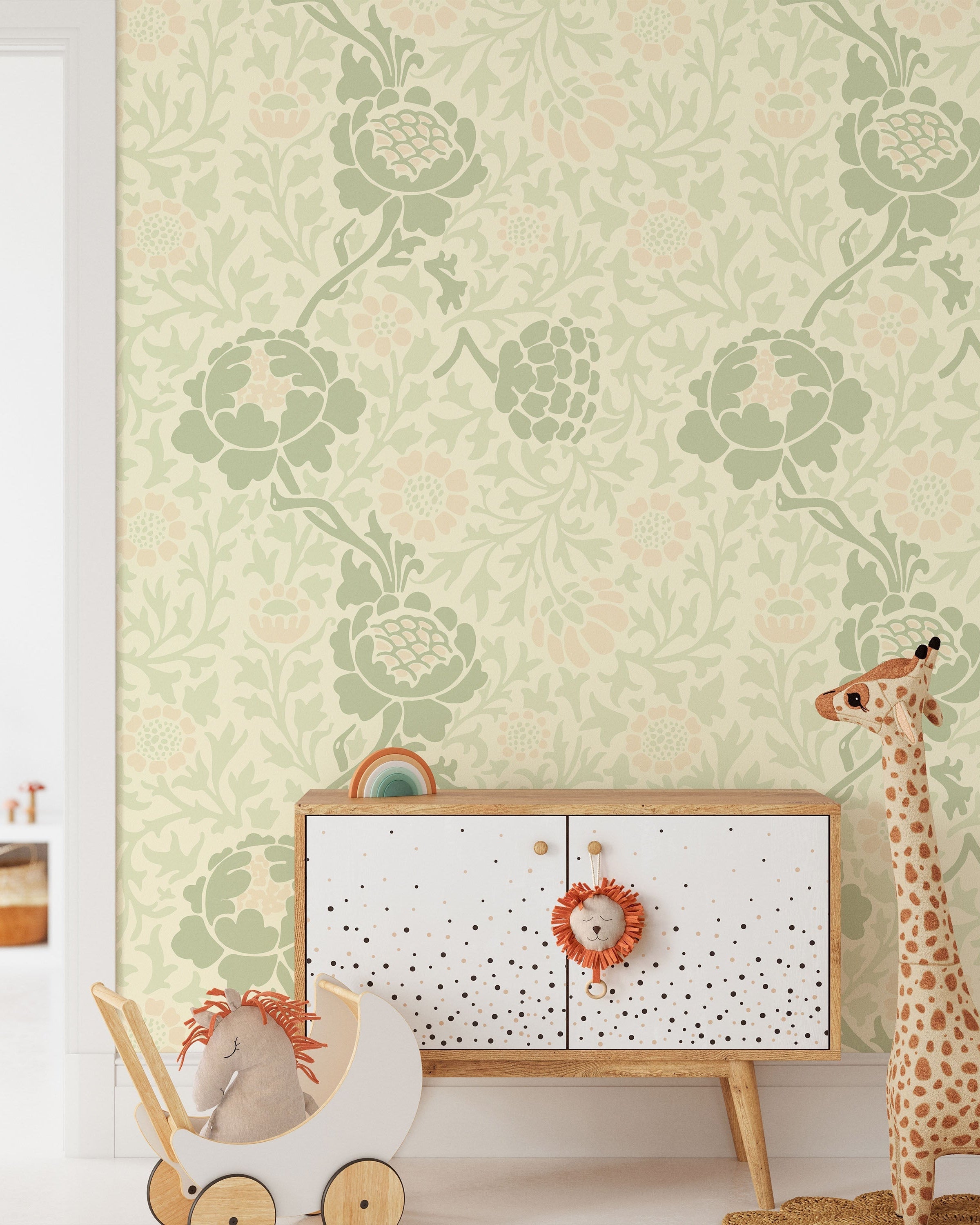 William Morris X Grafton (1883) Peel and Stick Wallpaper, Removable Wallpaper, Traditional Wallpaper - Light Green | DeccoPrint