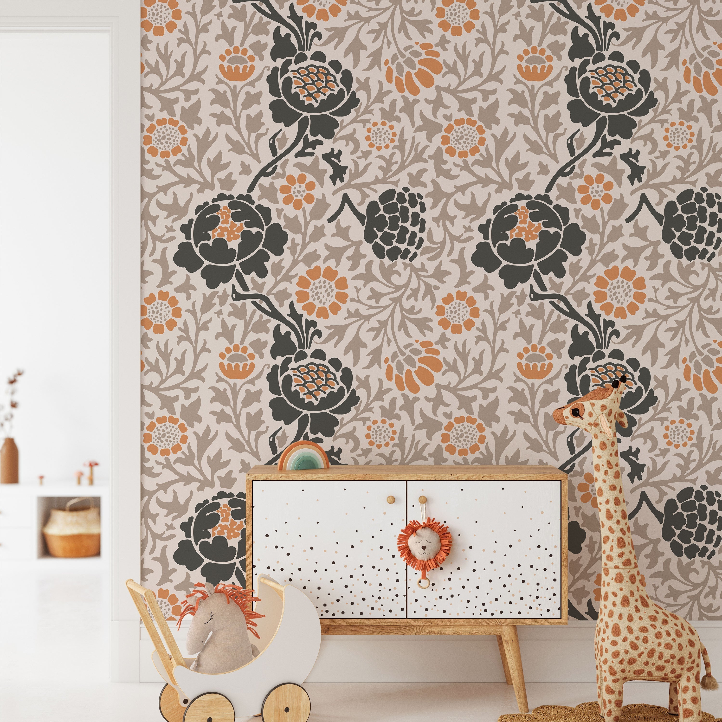 William Morris X Grafton (1883) Peel and Stick Wallpaper, Removable Wallpaper, Traditional Wallpaper - Brown | DeccoPrint