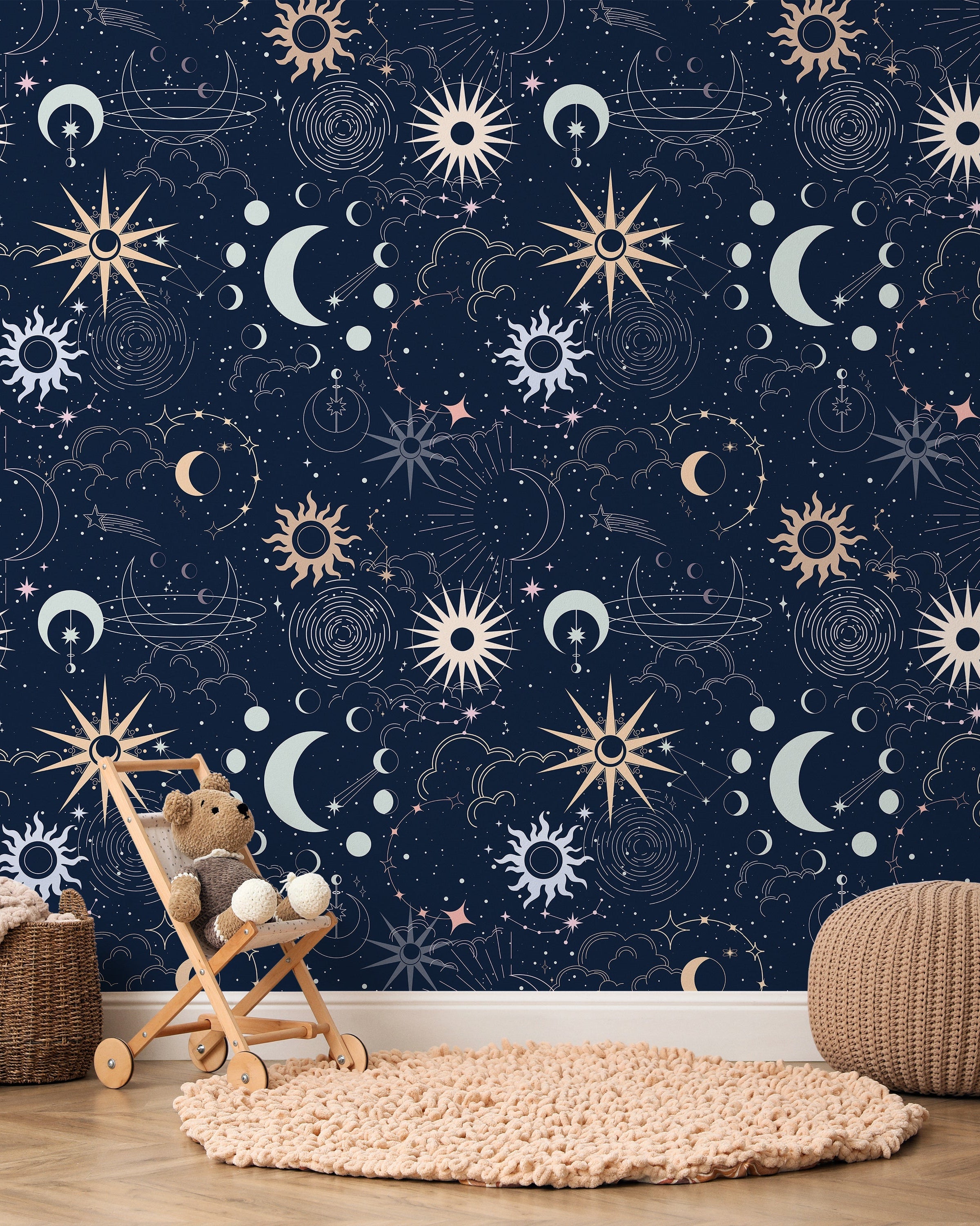 Among the Stars Peel and Stick Wallpaper, Removable Wallpaper, Traditional Wallpaper | DeccoPrint