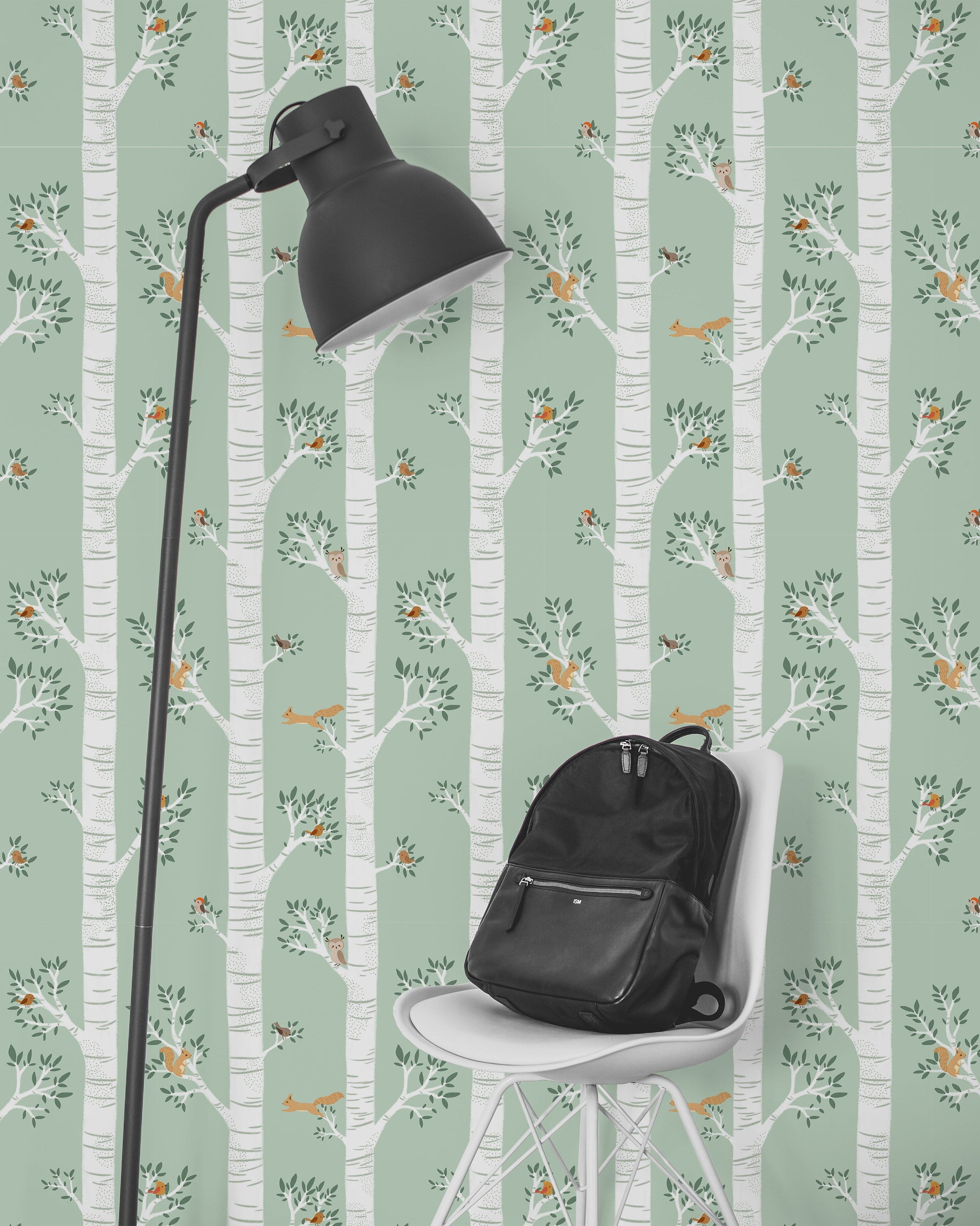 Treetop Tales Peel and Stick Wallpaper, Removable Wallpaper, Traditional Wallpaper - Sage Green | DeccoPrint