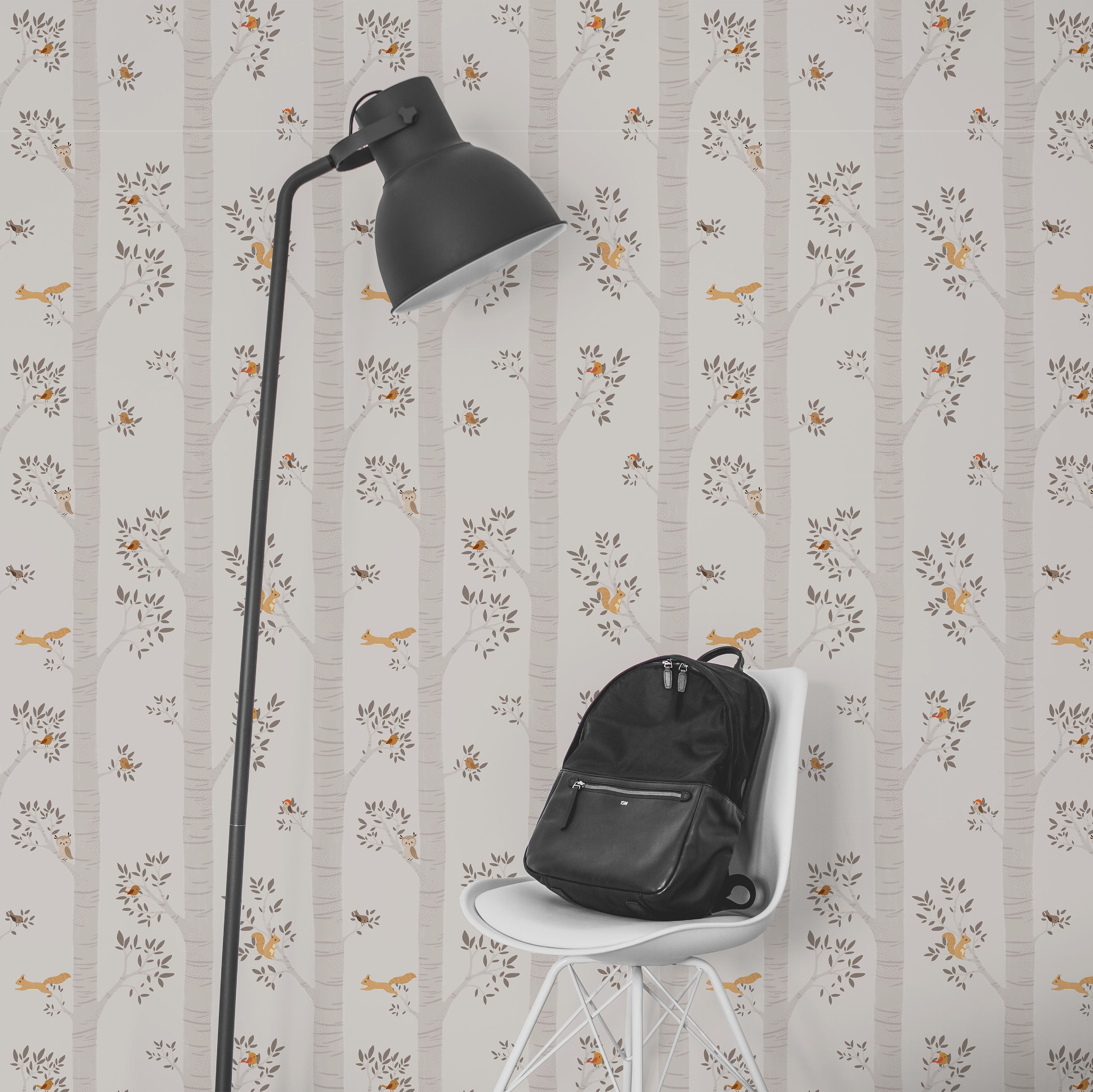 Treetop Tales Peel and Stick Wallpaper, Removable Wallpaper, Traditional Wallpaper - Warm Gray | DeccoPrint