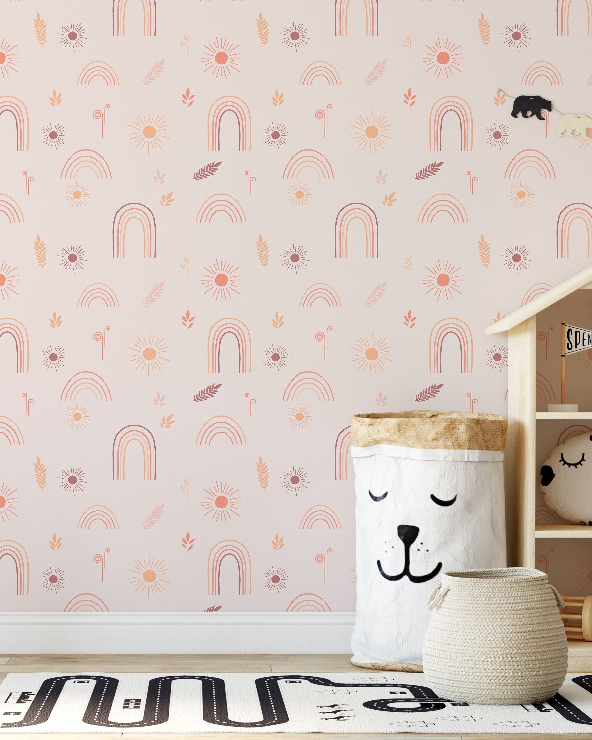 Child's Dreams Peel and Stick Wallpaper, Removable Wallpaper, Traditional Wallpaper - Dusty Pink | DeccoPrint