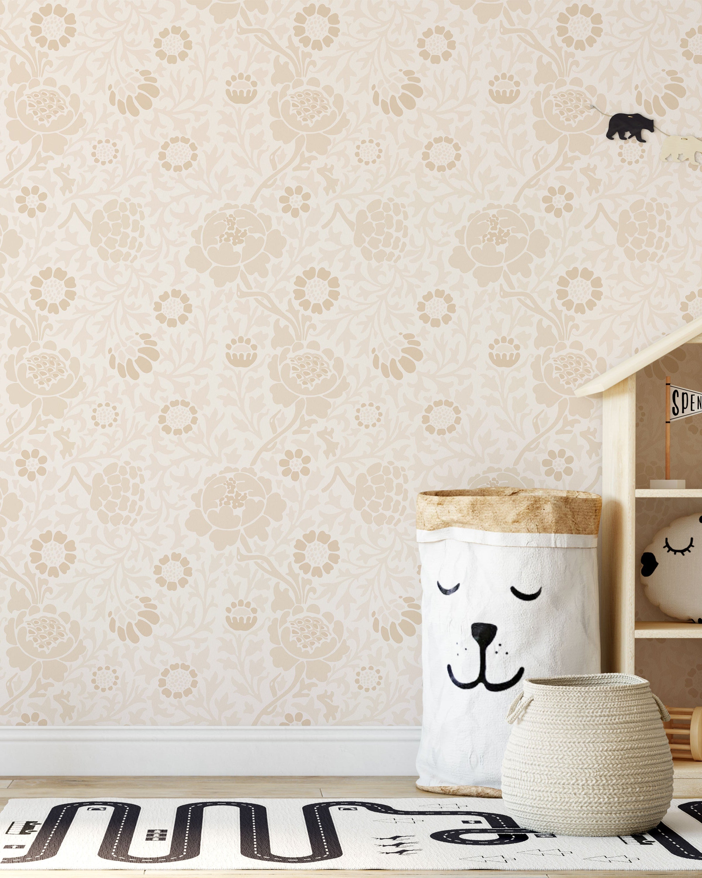 William Morris X Grafton (1883) Peel and Stick Wallpaper, Removable Wallpaper, Traditional Wallpaper - Beige | DeccoPrint