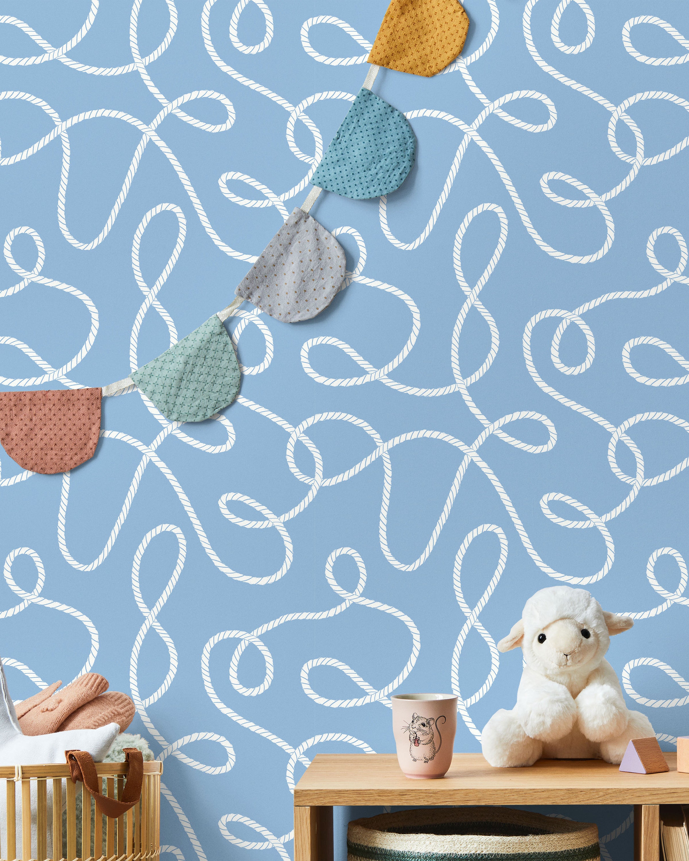 Twist and Tangle Peel and Stick Wallpaper, Removable Wallpaper, Traditional Wallpaper - Pale Blue | DeccoPrint