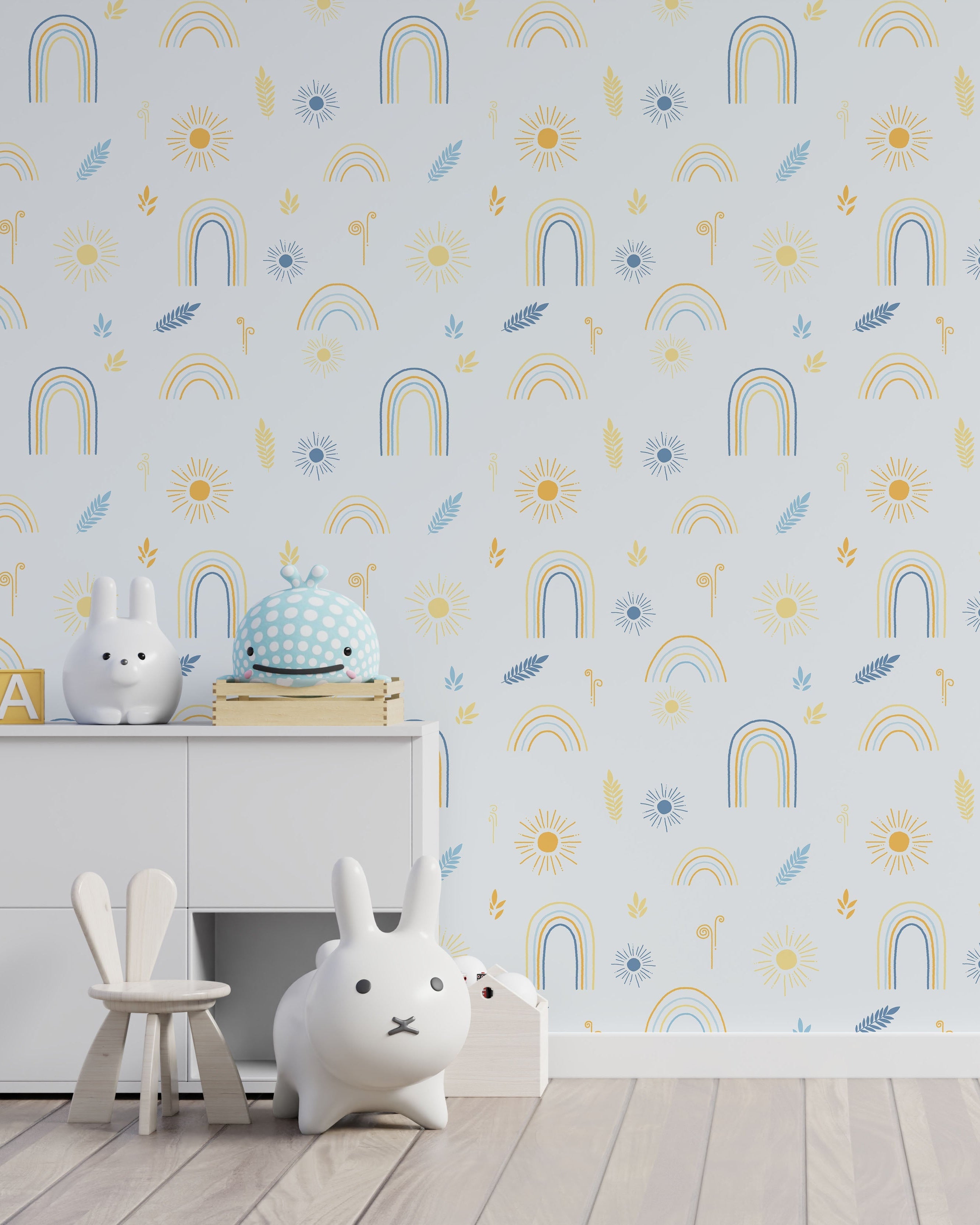 Child's Dreams Peel and Stick Wallpaper, Removable Wallpaper, Traditional Wallpaper - Pale Blue | DeccoPrint