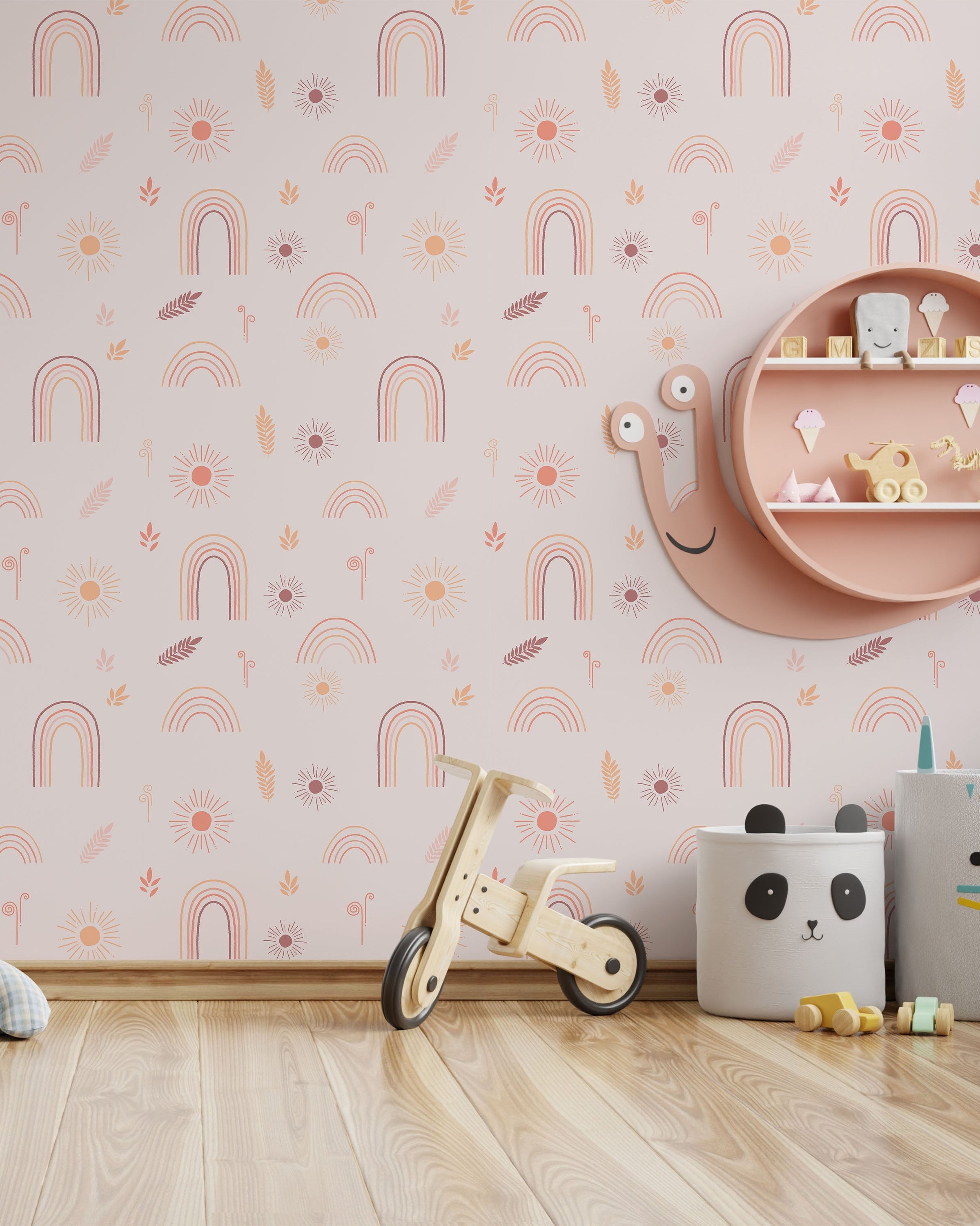 Child's Dreams Peel and Stick Wallpaper, Removable Wallpaper, Traditional Wallpaper - Dusty Pink | DeccoPrint