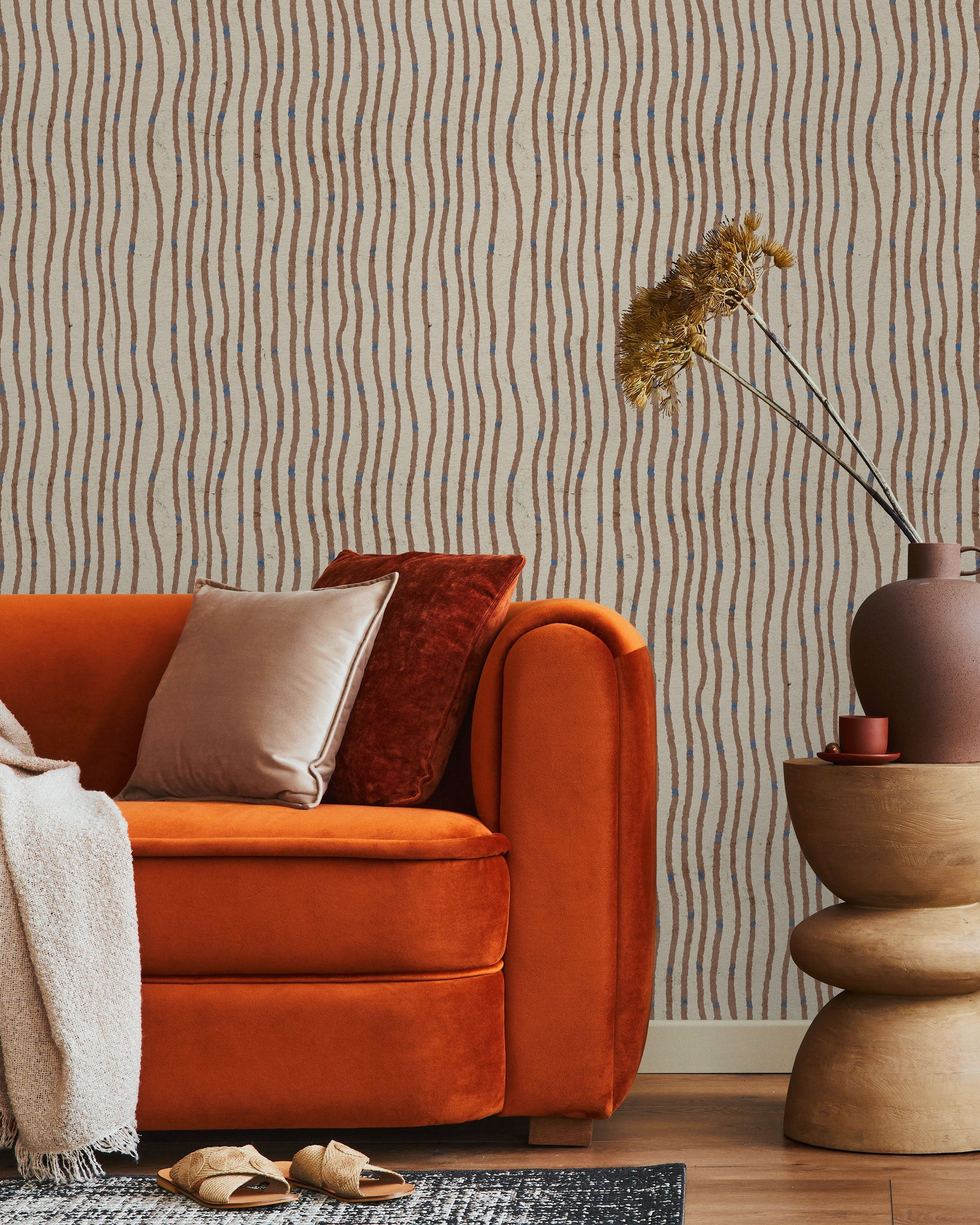 Furuya Korin x Edo Stream Peel and Stick Wallpaper, Removable Wallpaper, Traditional Wallpaper - Vintage Beige | DeccoPrint