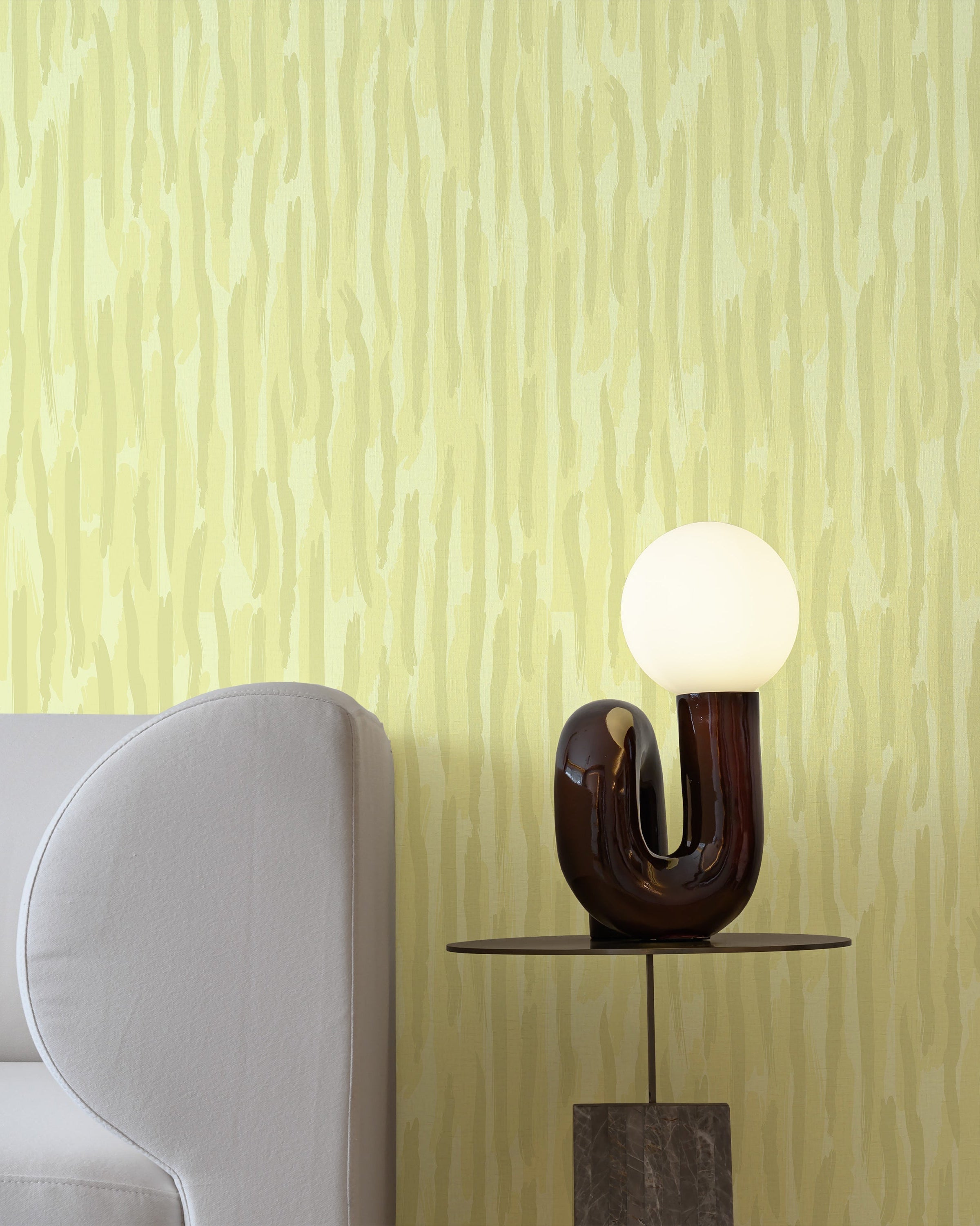 Brush Palette Peel and Stick Wallpaper, Removable Wallpaper, Traditional Wallpaper - Yellow | DeccoPrint