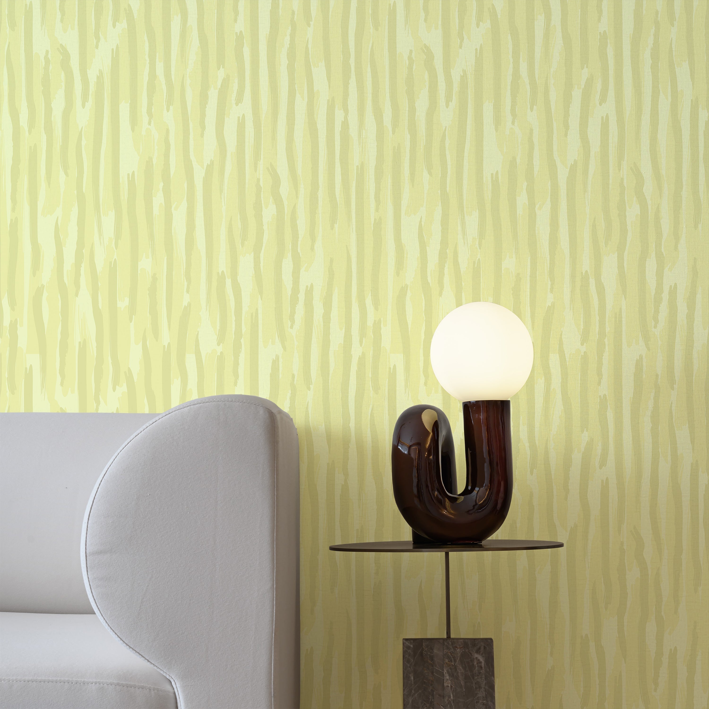 Brush Palette Peel and Stick Wallpaper, Removable Wallpaper, Traditional Wallpaper - Yellow | DeccoPrint