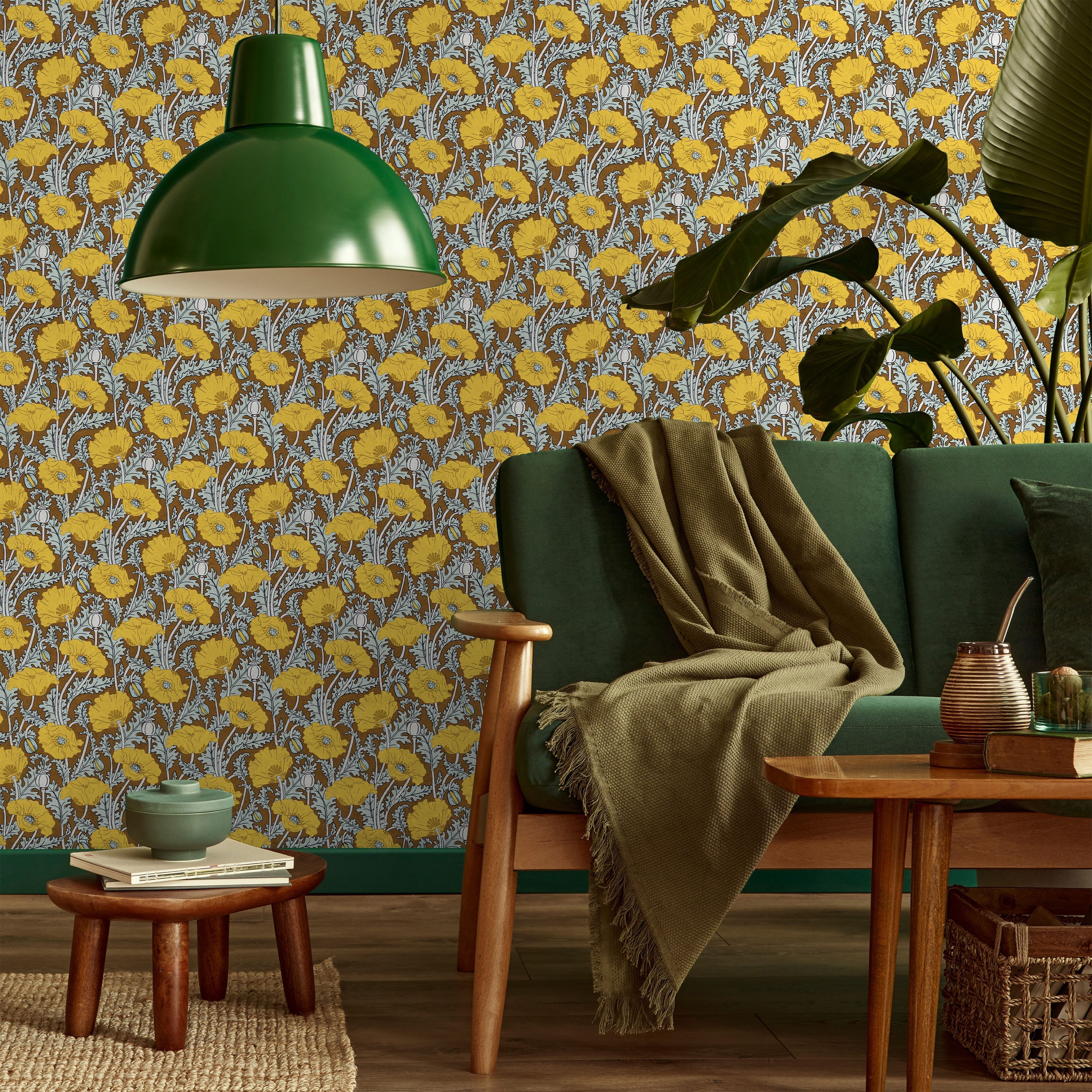 Maurice Pillard Verneuil x Poppy Peel and Stick Wallpaper, Removable Wallpaper, Traditional Wallpaper - Rustic Brown | DeccoPrint