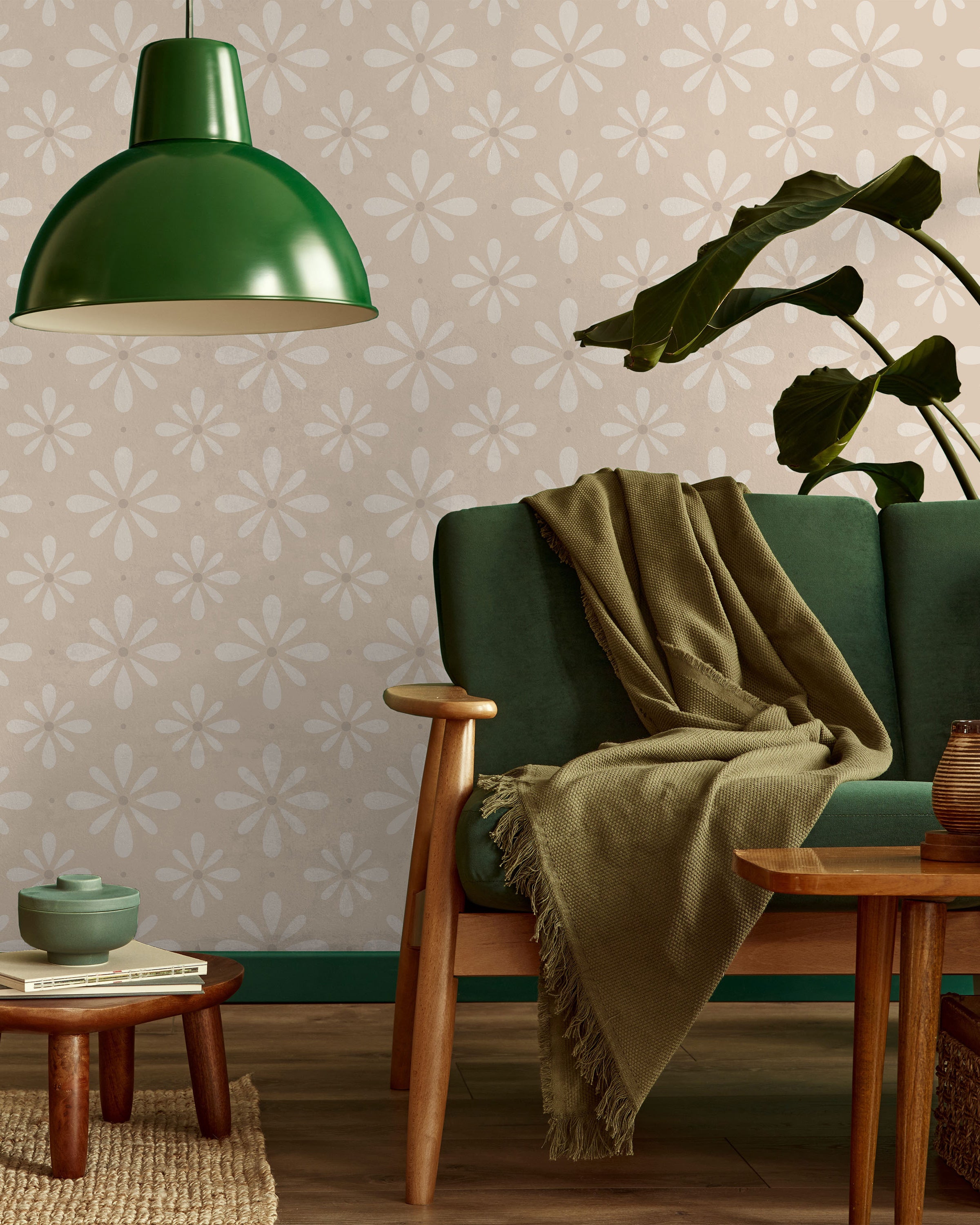 Pastel Blooms Peel and Stick Wallpaper, Removable Wallpaper, Traditional Wallpaper - Soft Brown | DeccoPrint