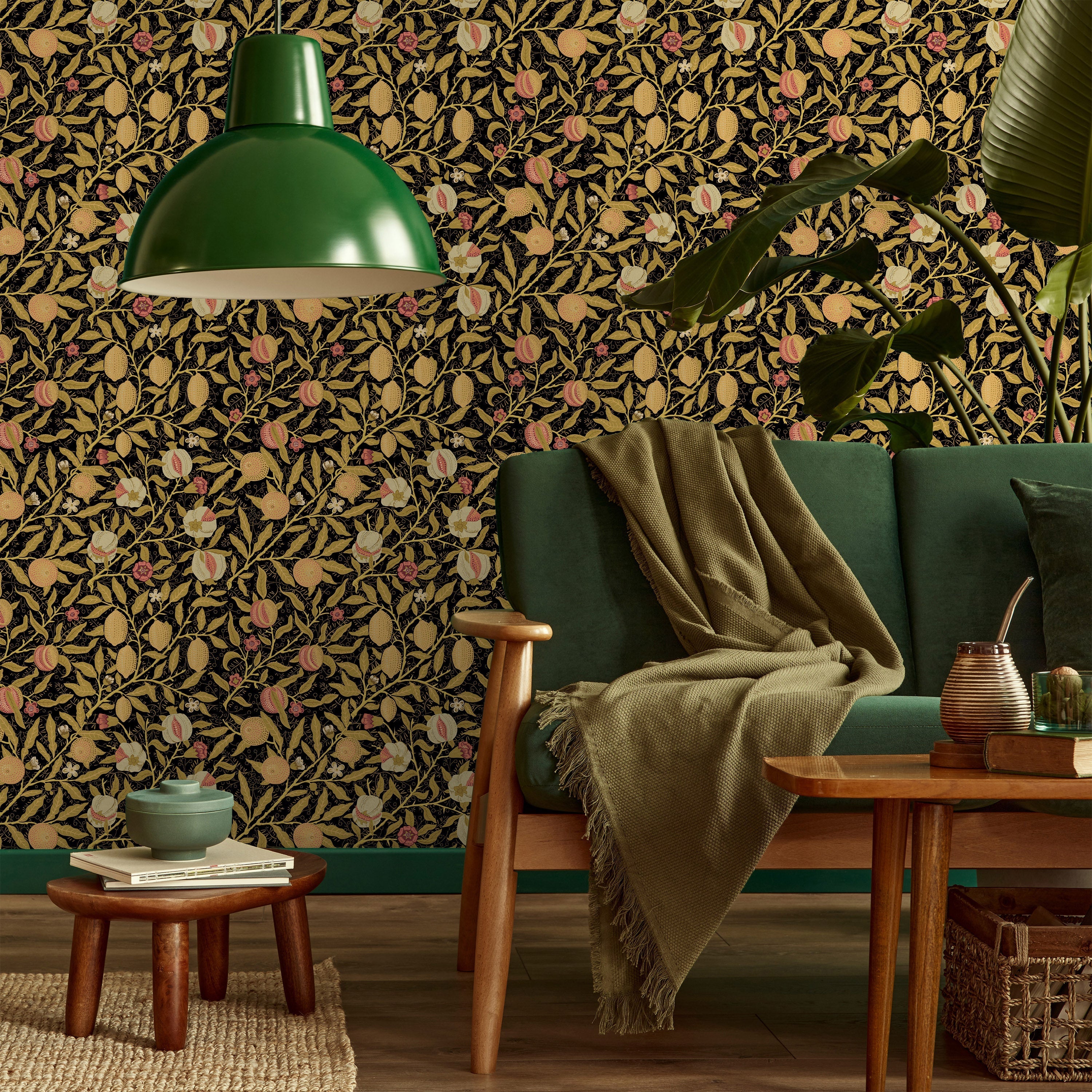 William Morris X Citrus Groove Peel and Stick Wallpaper, Removable Wallpaper, Traditional Wallpaper - Gold | DeccoPrint