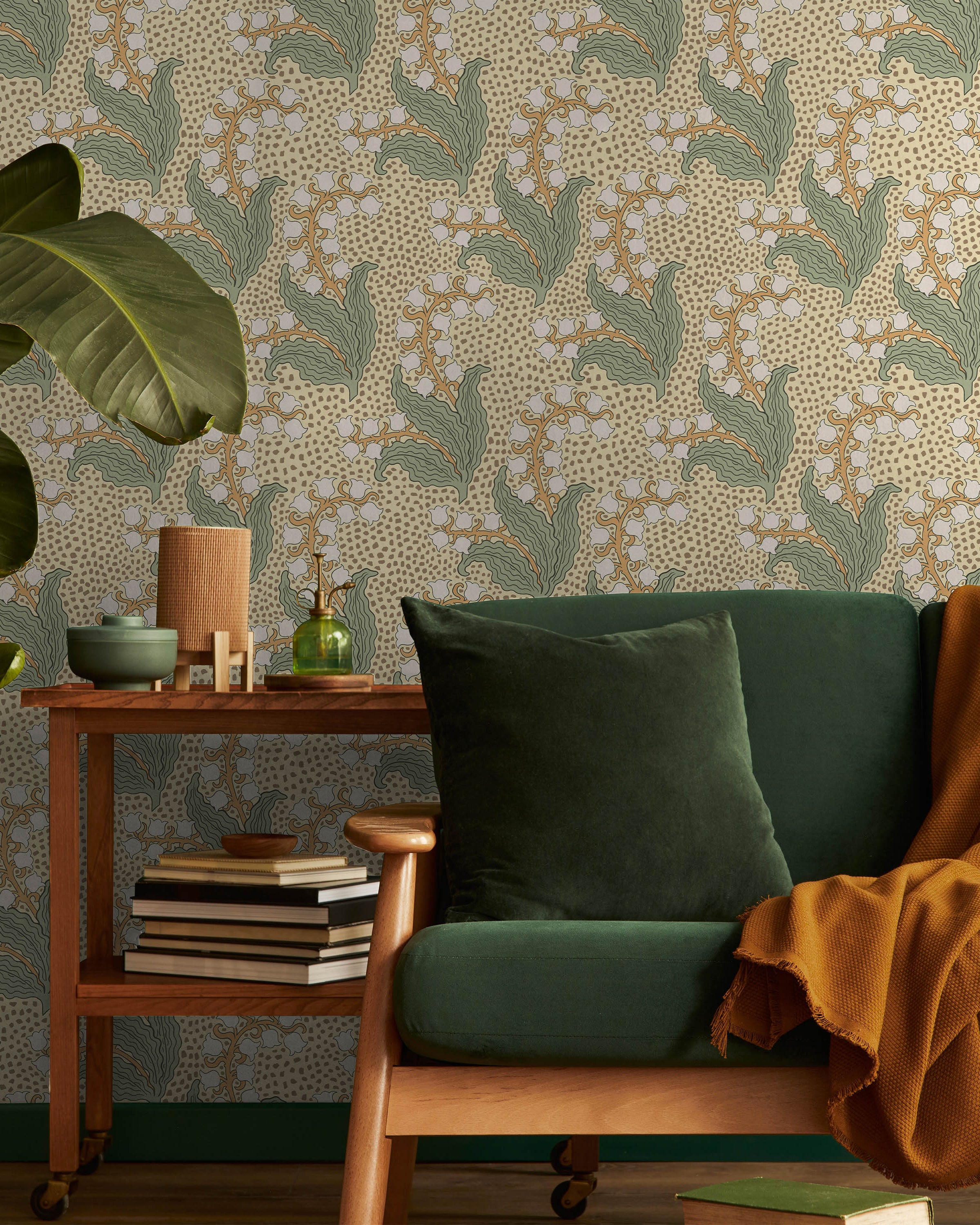 Maurice Pillard Verneuil x Lily of the Valley Peel and Stick Wallpaper, Removable Wallpaper, Traditional Wallpaper | DeccoPrint