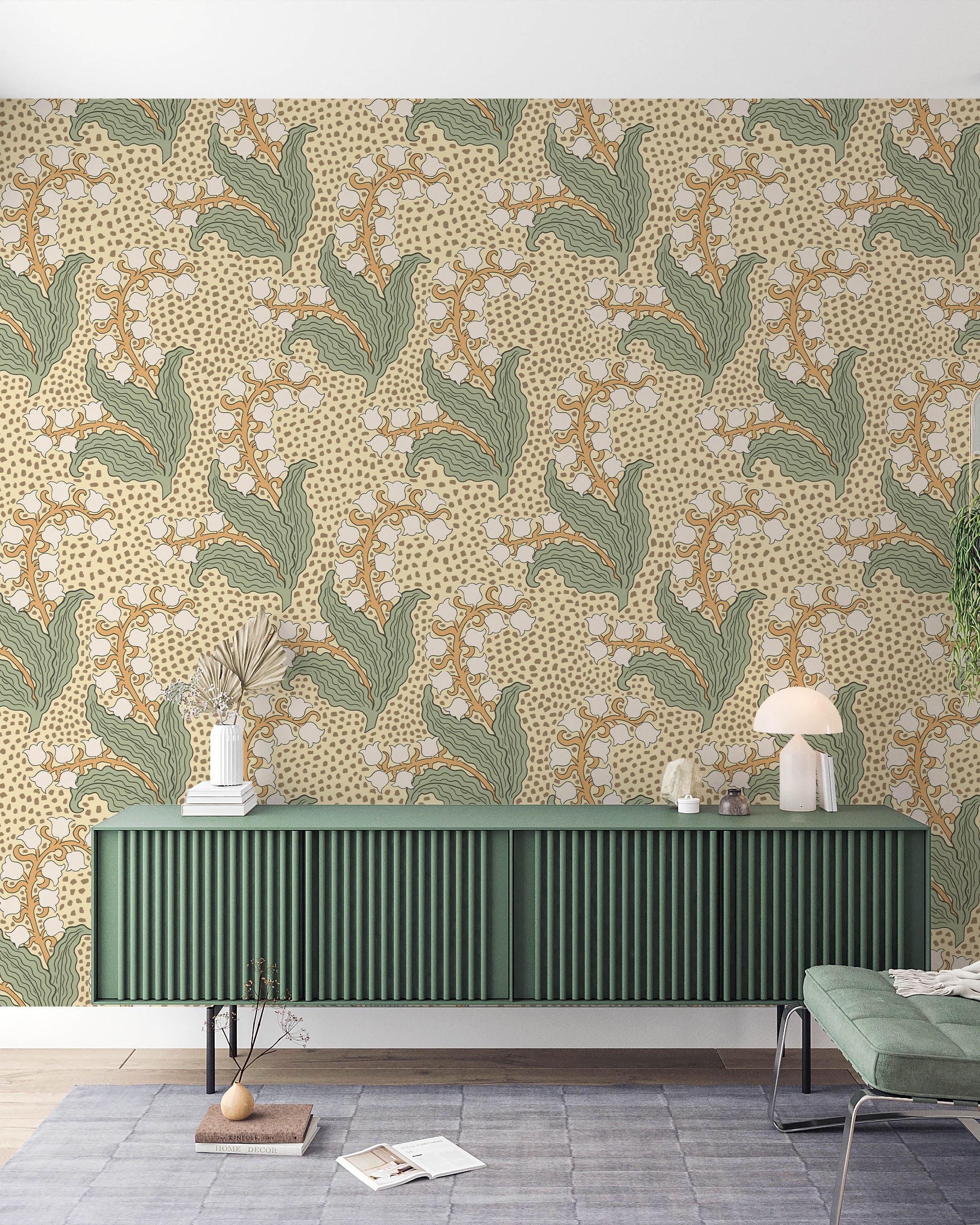 Maurice Pillard Verneuil x Lily of the Valley Peel and Stick Wallpaper, Removable Wallpaper, Traditional Wallpaper | DeccoPrint