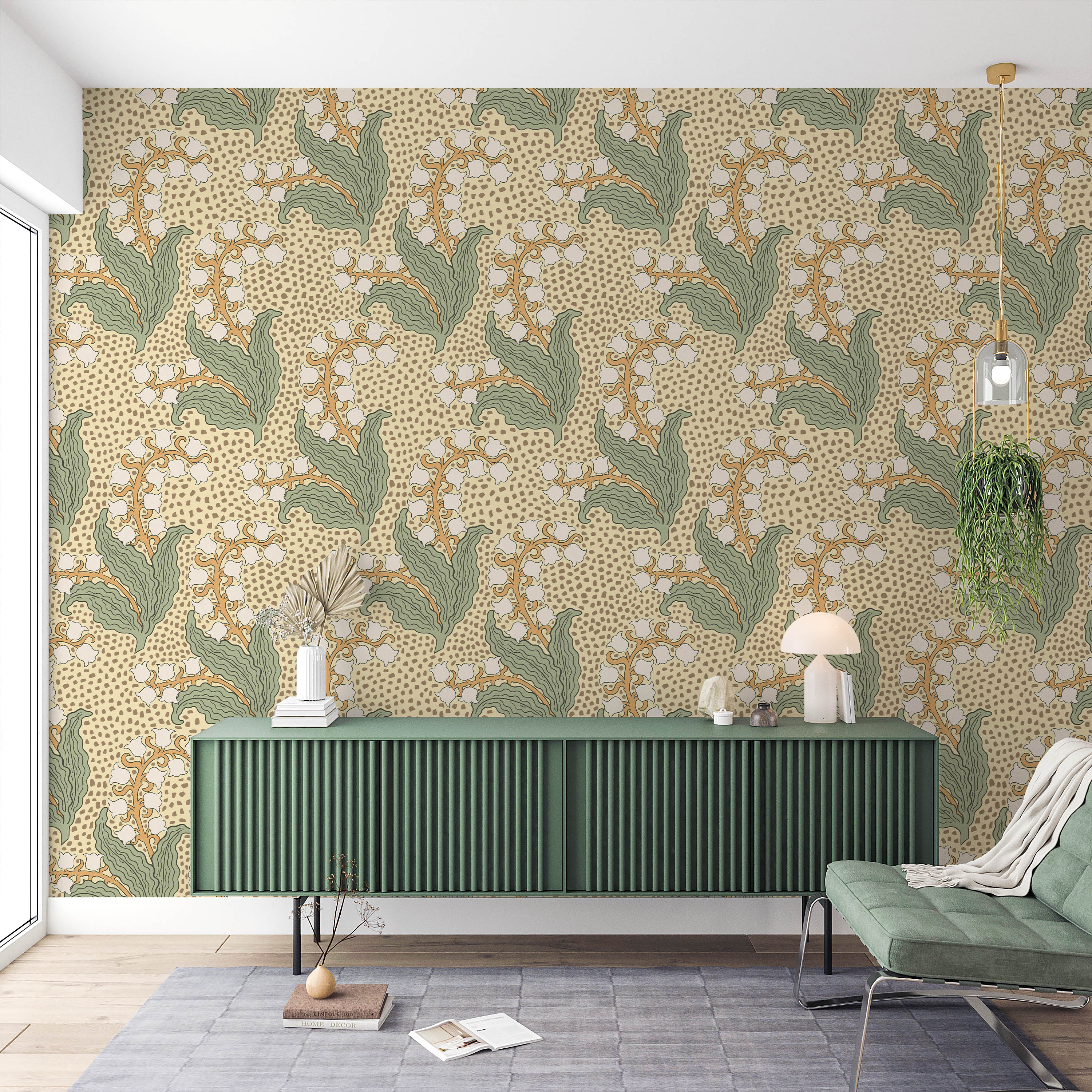 Maurice Pillard Verneuil x Lily of the Valley Peel and Stick Wallpaper, Removable Wallpaper, Traditional Wallpaper | DeccoPrint