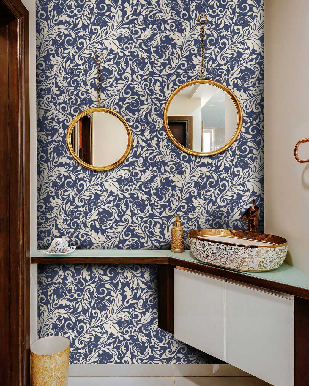 Baroque Vines Peel and Stick Wallpaper, Removable Wallpaper, Traditional Wallpaper | DeccoPrint